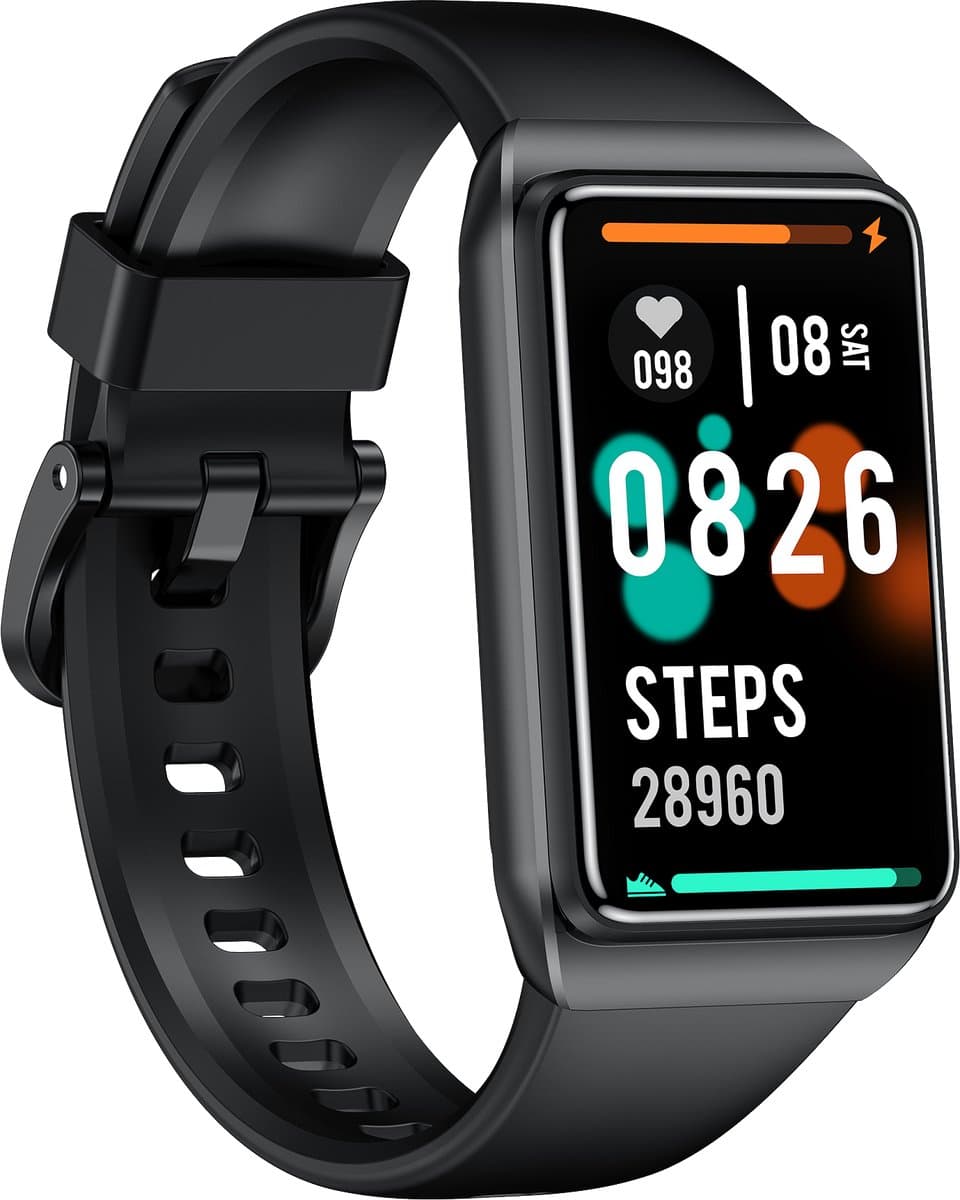 J&D supplies Stappenteller - Zwart - Temperatuurmeter - Activity Tracker - Hartslagmeter - Bloeddrukmeter - Smartwatch - Horloge - Heren - Dames