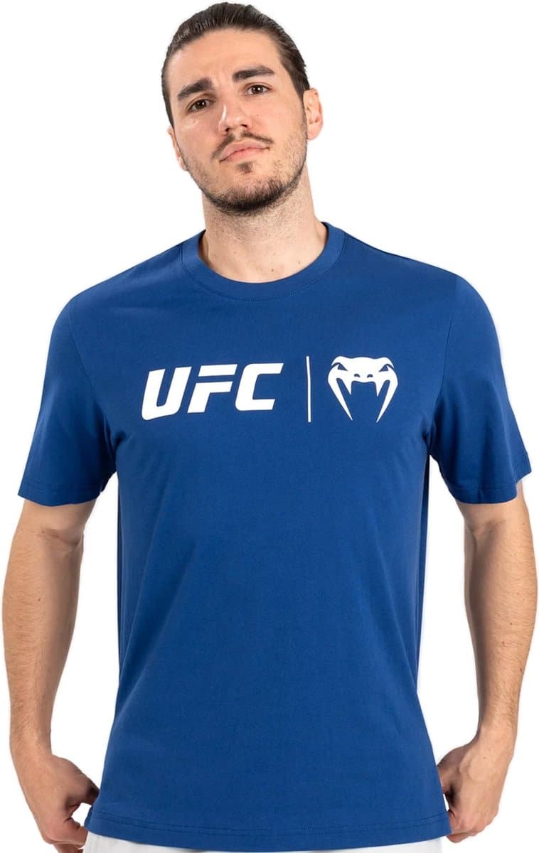 UFC Venum Classic T-Shirt Navy Blauw Wit - XXL