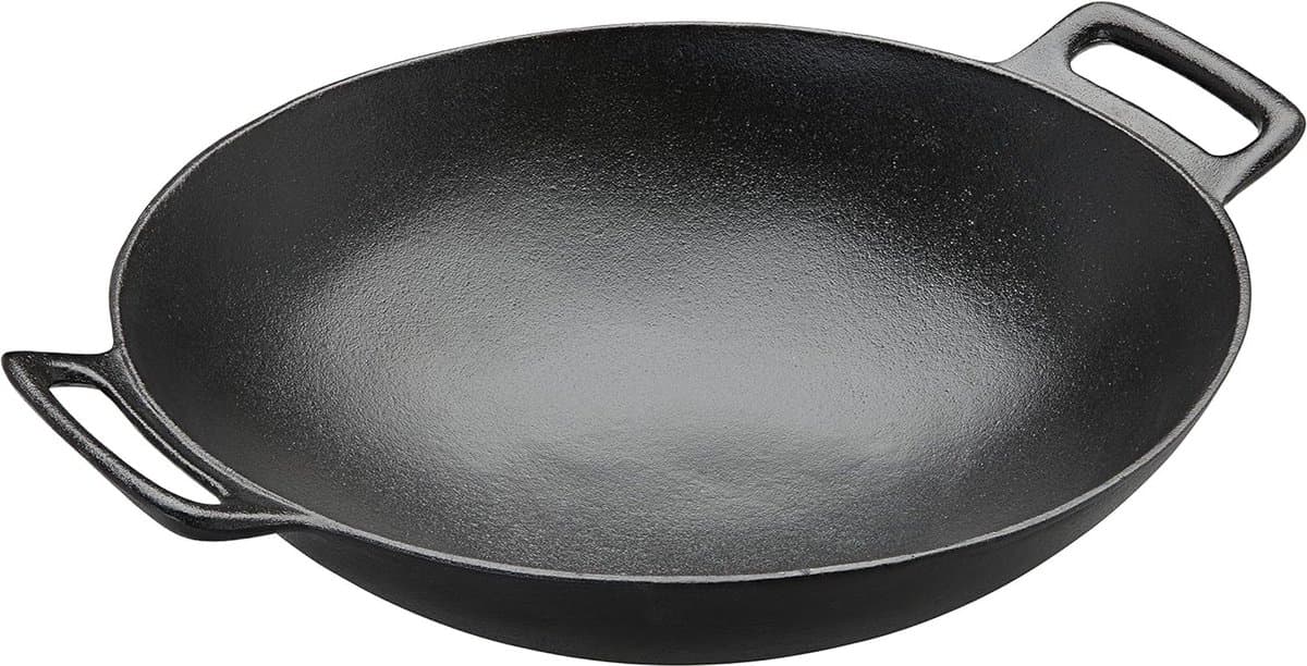 JGS® - Hoogwaardige Geëmailleerde Gietijzeren Wok voor Aziatische Keuken en Grill -