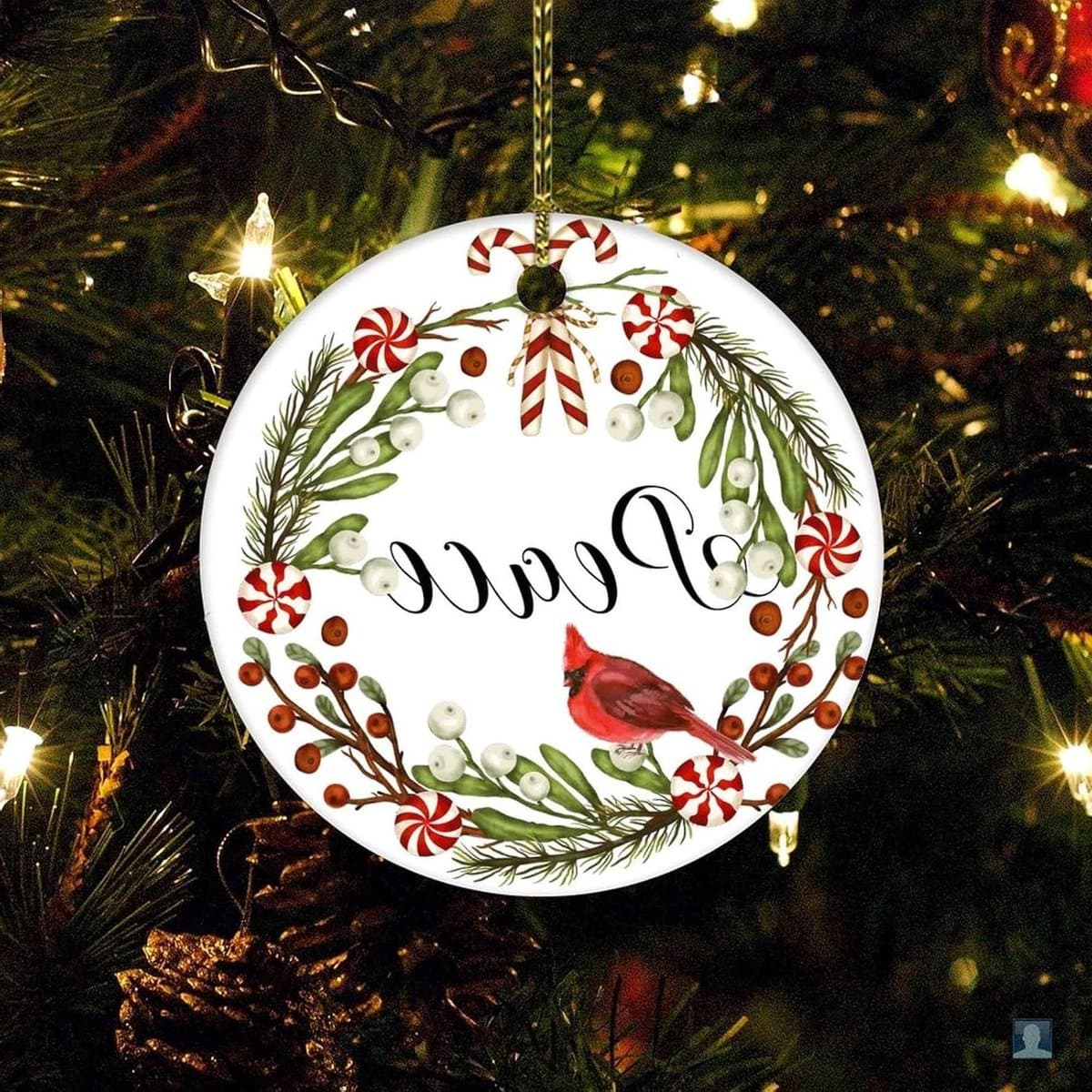 Kerstdecoratie Ornament - Kerstbal - Kerstboom Versieren - Dubbelzijdig Bedrukt - 3 Inch Rond - Rood