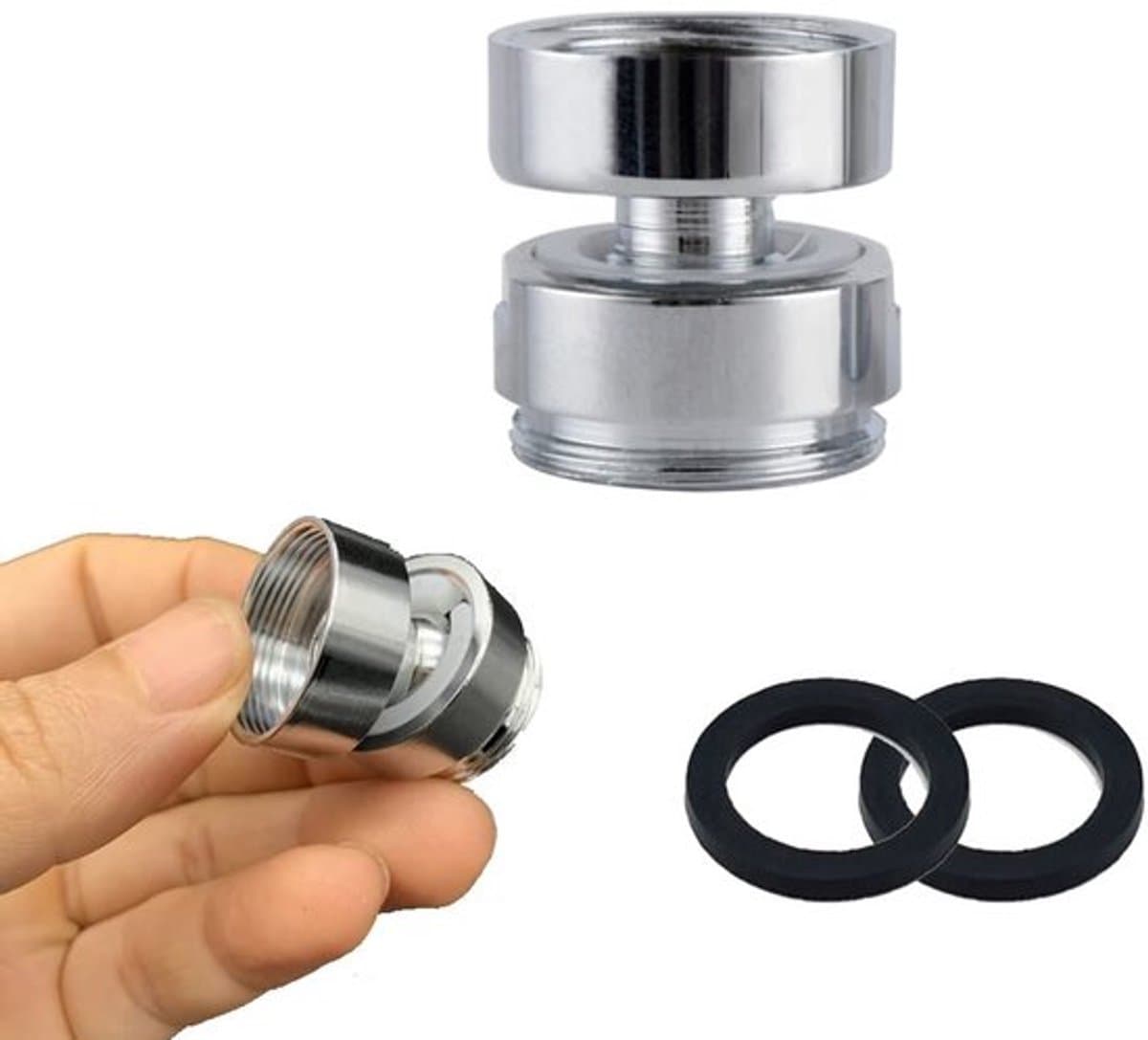 Allecto - 360 Graden Draaibare Kraanadapter - Messing Schroefdraad