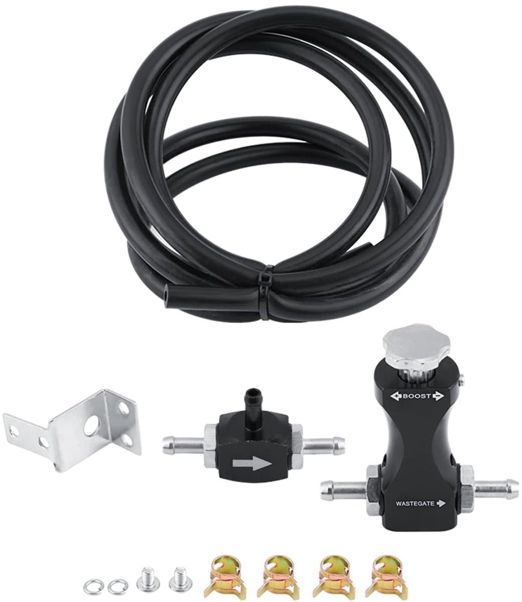 Dailygoods - Boost controller kit - Turboventiel - Dubbelzijdig - Universeel - Auto - Handmatig verstelbaar - Zwart - Geschikt voor turbo - Zwart model