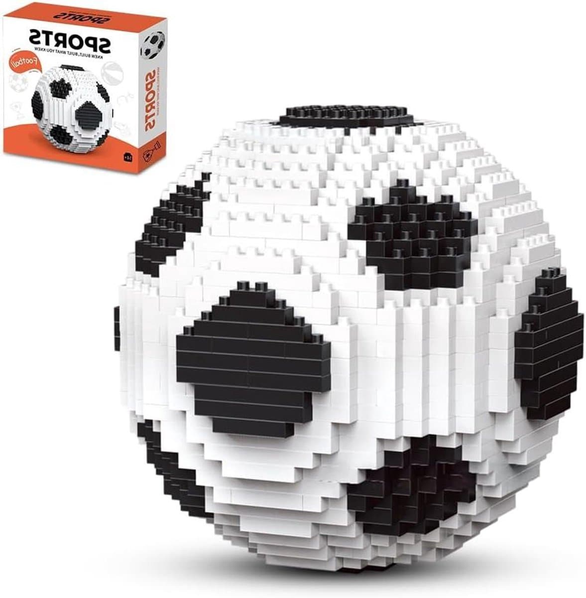 Voetbal bouwstenen - Leerstenen voetbal - Creatief bouwen - Opbergruimte binnen - 850 delen - Zwart wit