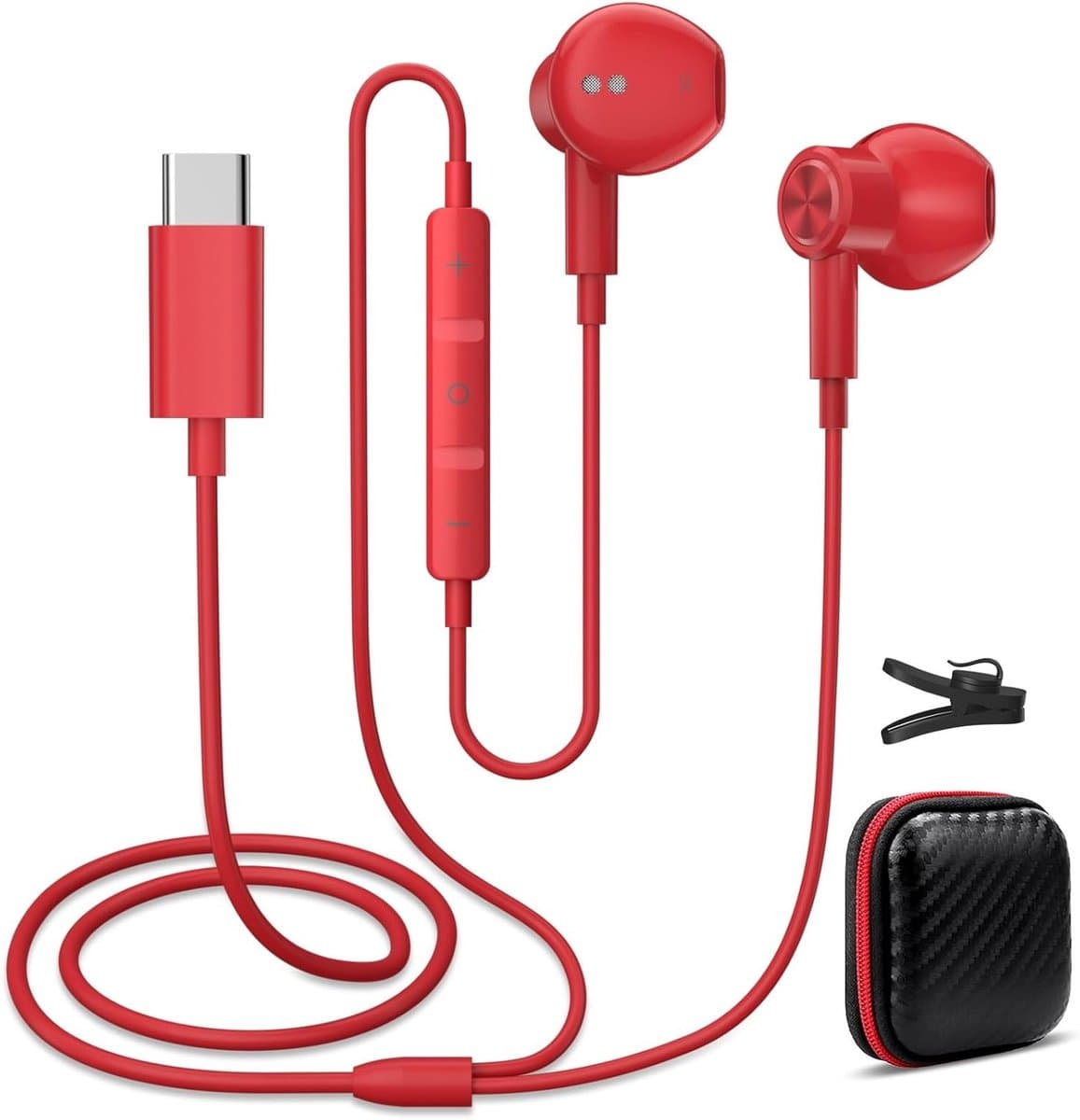 Draadgebonden Type C Oordopjes met Microfoon en Volume Controle voor Smartphones en Tablets, Geschikt voor Android en iOS, Ideaal voor Muziek en Bellen