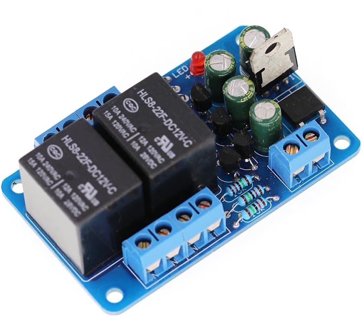 Jhubersproducts - Luidsprekerbeschermingsmodule - Dual Channel - Power-on Vertraging - 10A AC12-15V - DC-bescherming - Geschikt voor DIY-projecten - O