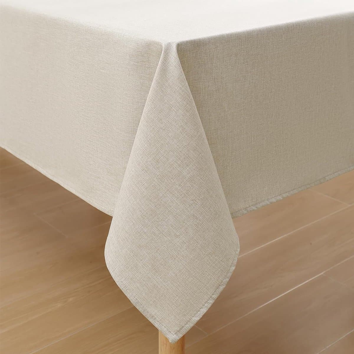 OUYLAF tafelkleed - tafelzeil - tafellaken - Tafelkleed met linnenlook - 100 x 140 cm - beige - rechthoek - Wasbaar