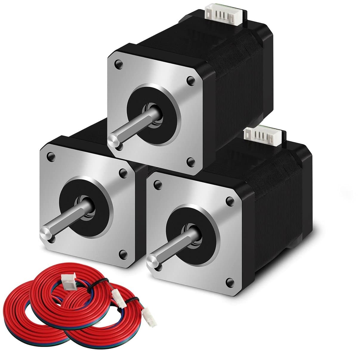 Dailygoody - Nema 17 stappenmotor - 42-48 Pancake - Hoog koppel en robuust ontwerp - 3 stuks - Geschikt voor 3D-printer en CNC-extruder - 1,5 A-3,8 V