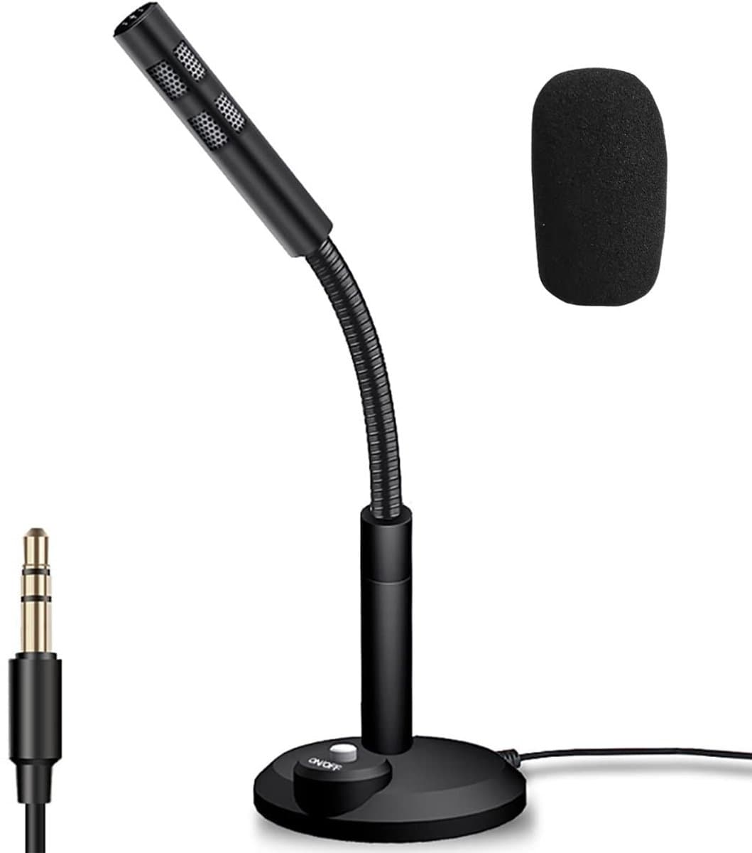 Dailygoody - Stereo microfoon - Streaming - Verbeterde geluidskwaliteit - Zwart - Opname - Geschikt voor pc en laptop - 3,5 mm jack