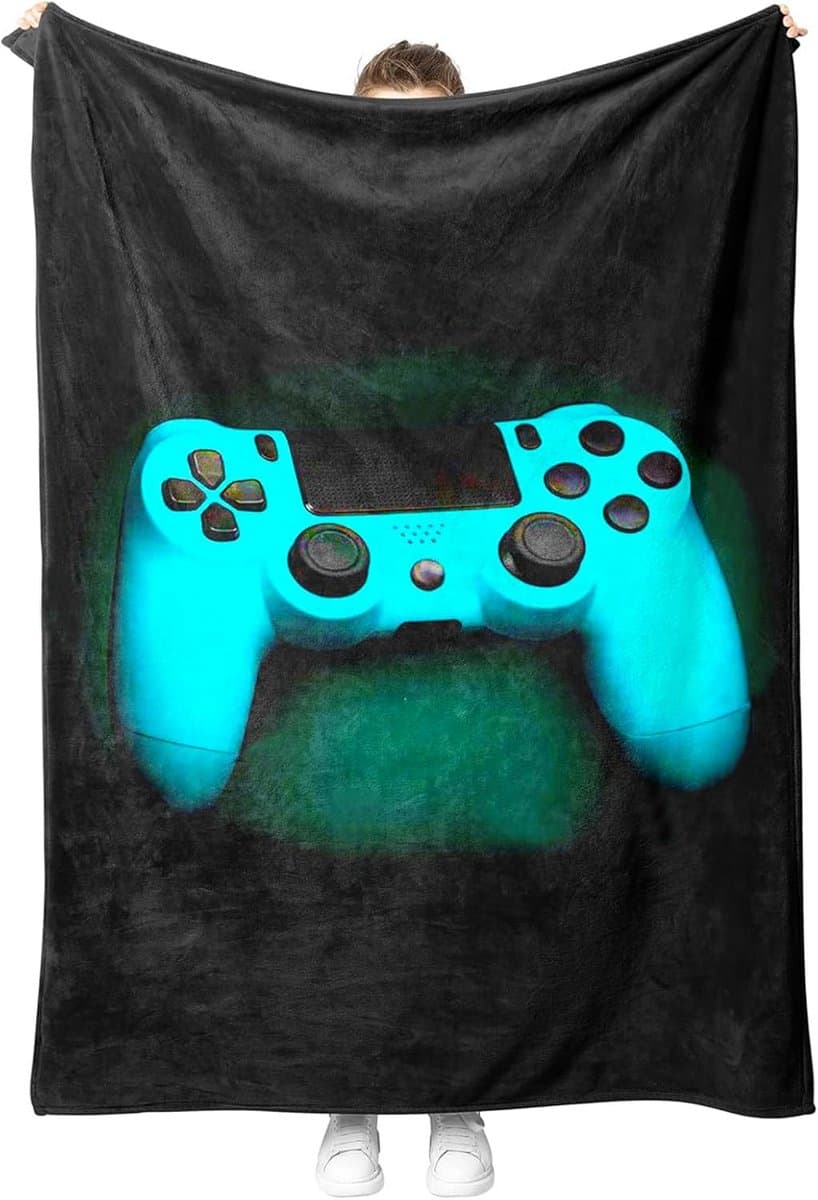 Ultra Zachte Flanellen Woondeken met 3D Gameconsole Patroon - Warm en Comfortabel