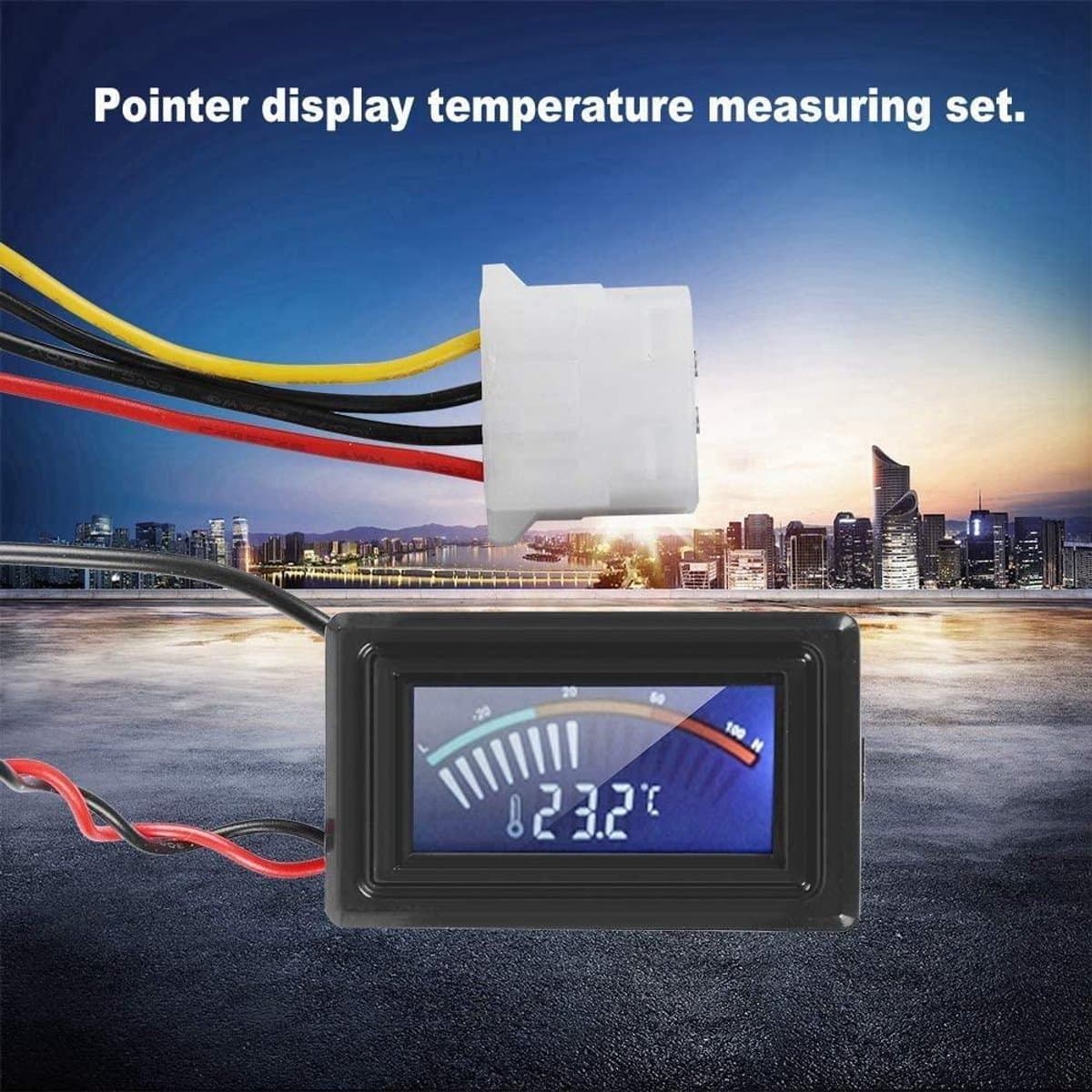 MK Stoer - Thermometer Display Waterdichte Probe - PC G1/4 Draad - Waterkoelsysteem - Temperatuurmeter - Geschikt voor Computer Laptop - Zwart Pointer