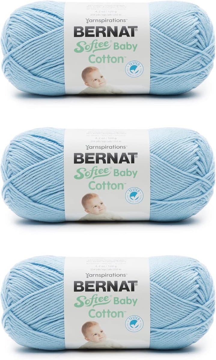 Zacht Babygaren Katoen Mix Lichtgewicht DK voor Breien en Haken - 3 Bollen