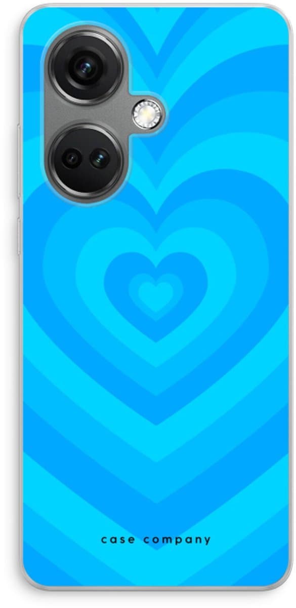 Case Company® - Hoesje geschikt voor OnePlus Nord CE 3 hoesje - Hart Blauw - Soft Cover Telefoonhoesje - Bescherming aan alle Kanten en Schermrand