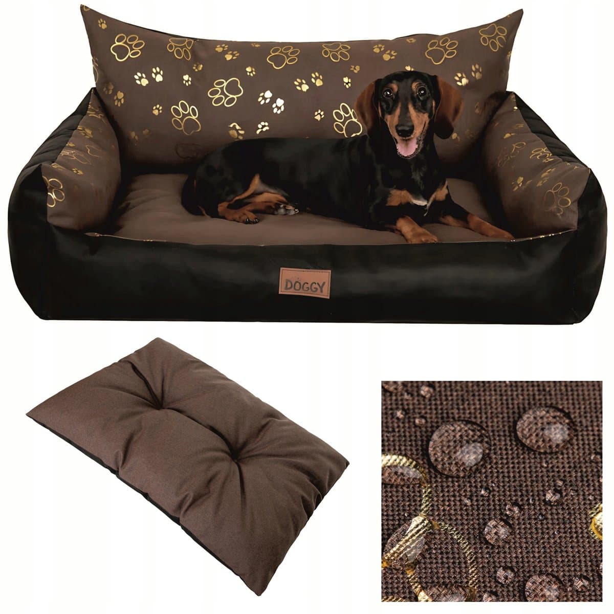 Hondenmand L 63x48 cm - Waterdicht & Uitneembaar Matras - Bruin