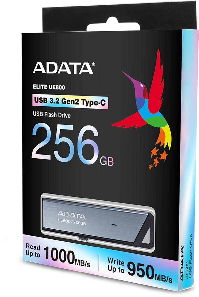 Adata Elite Ue800 256gb Usb-c 3.2 Gen2 Usb-stick Transparant