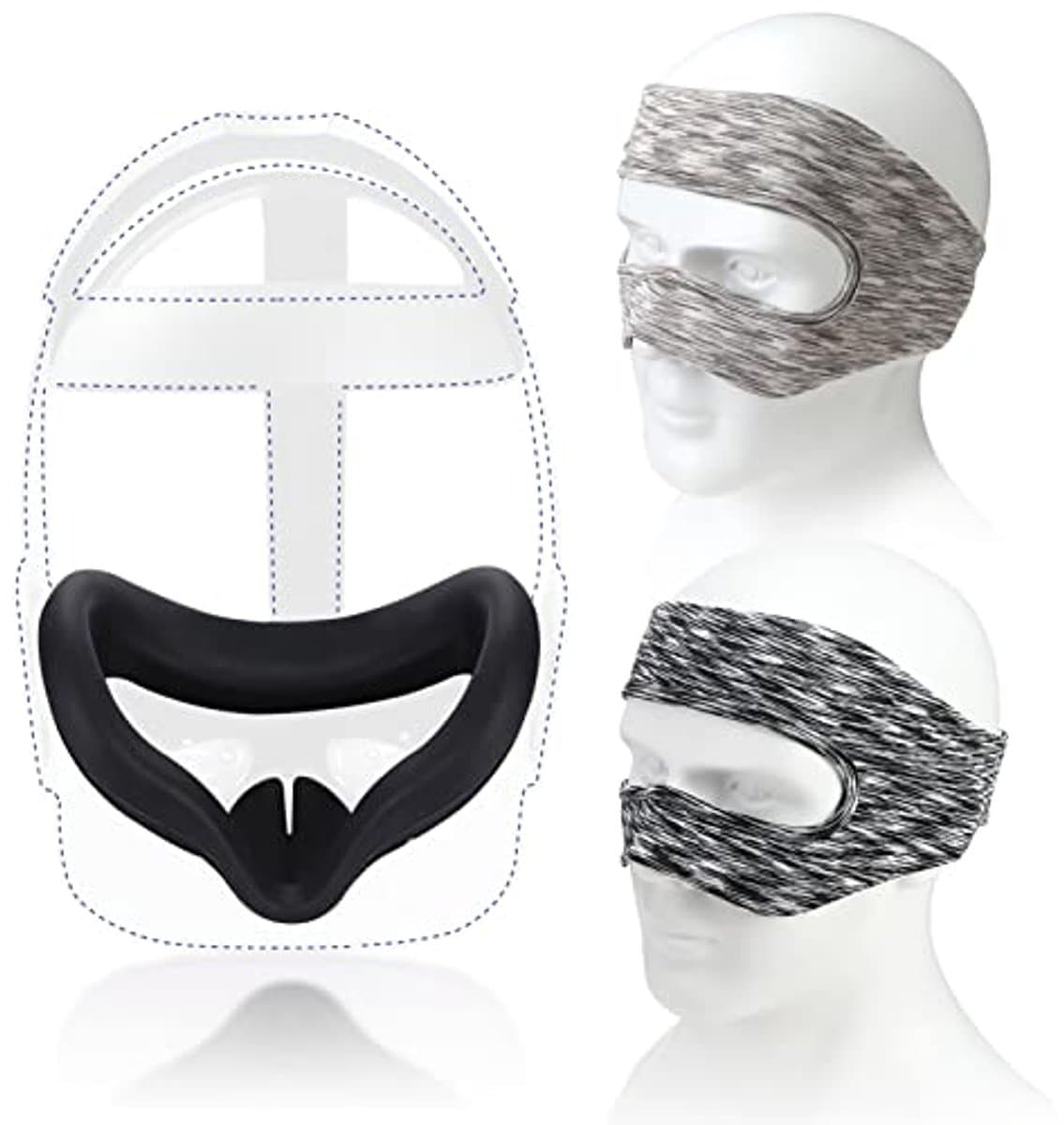 Zweetband en siliconen gezichtsbedekking voor VR-headsets
