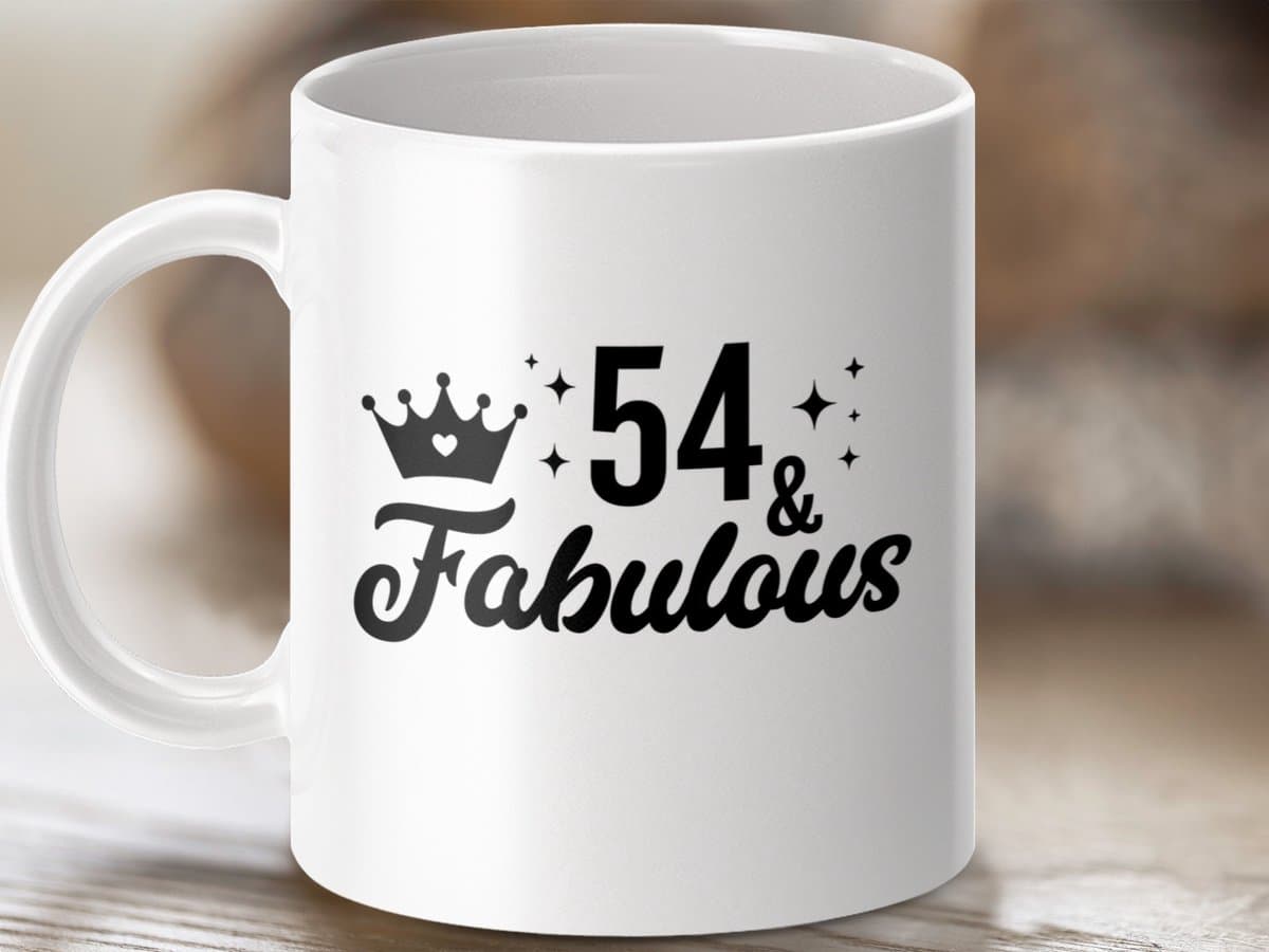 Mok 54 and Fabulous, Verjaardagscadeau, Vijfentachtig, Koningin, Verjaardag Mok, Jubileum, Vrouwen, Feest, Grappig, Uniek cadeau idee
