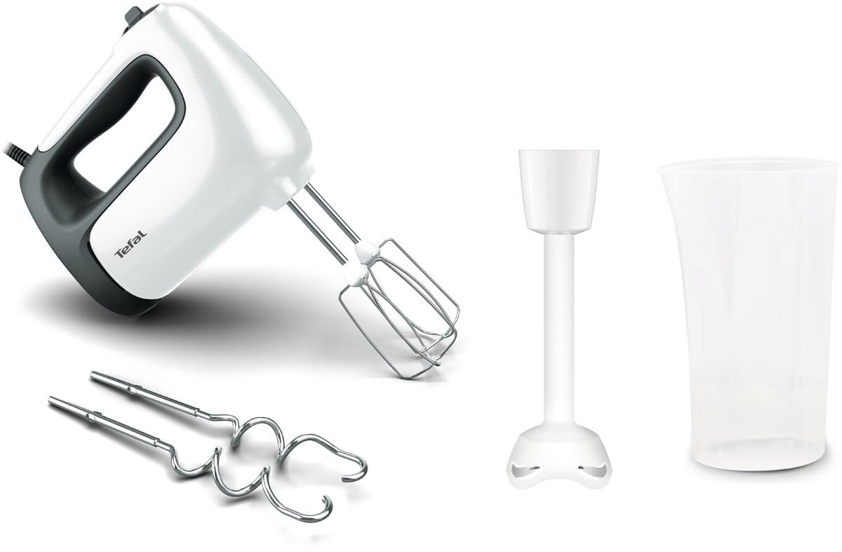 Tefal Prep'Mix+ HT4611 - Handmixer - 5 Snelheden - 500W - Inclusief Kloppers en Deeghaken