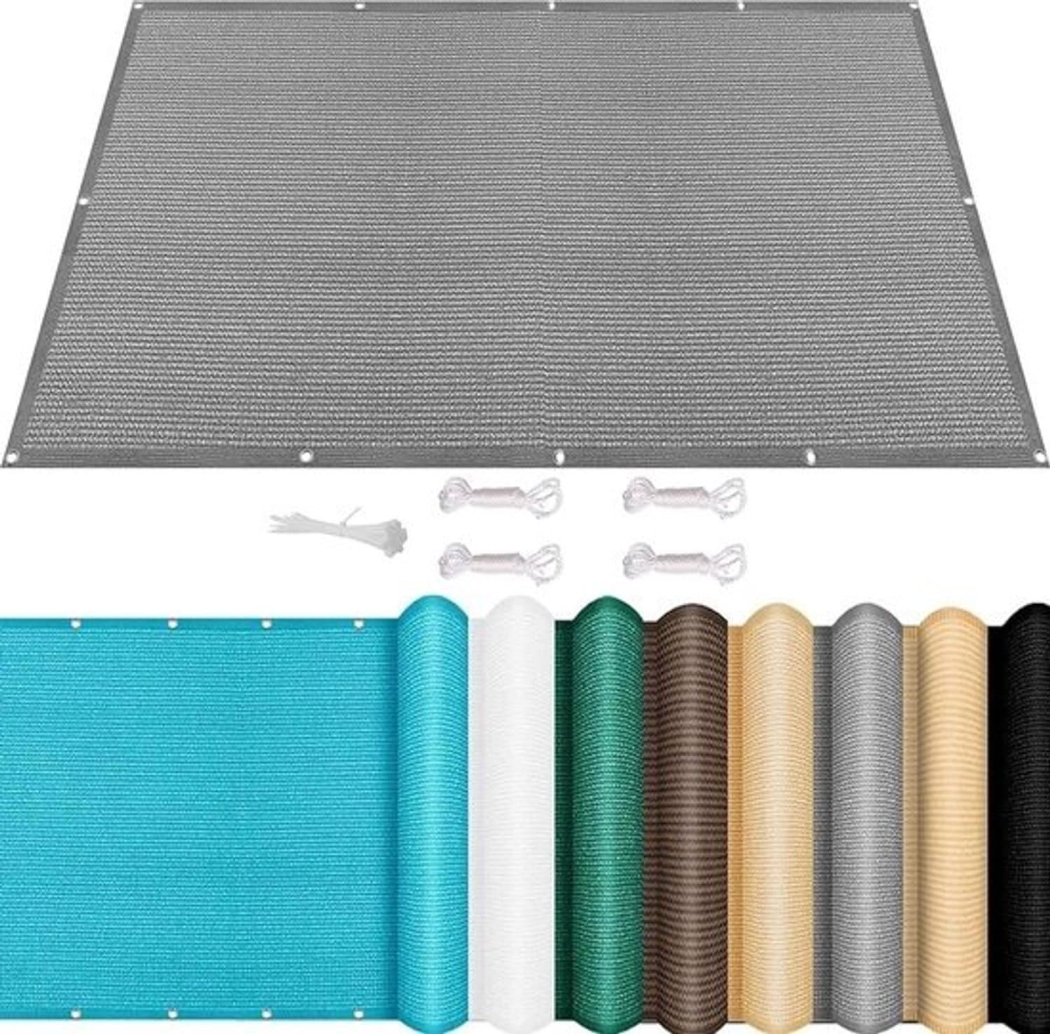 Zonnescherm Luifel - Schaduwdoek Tuin - Buiten Zonnen - 95% UV-Block Ademend - 200 x 575 cm - Lichtgrijs