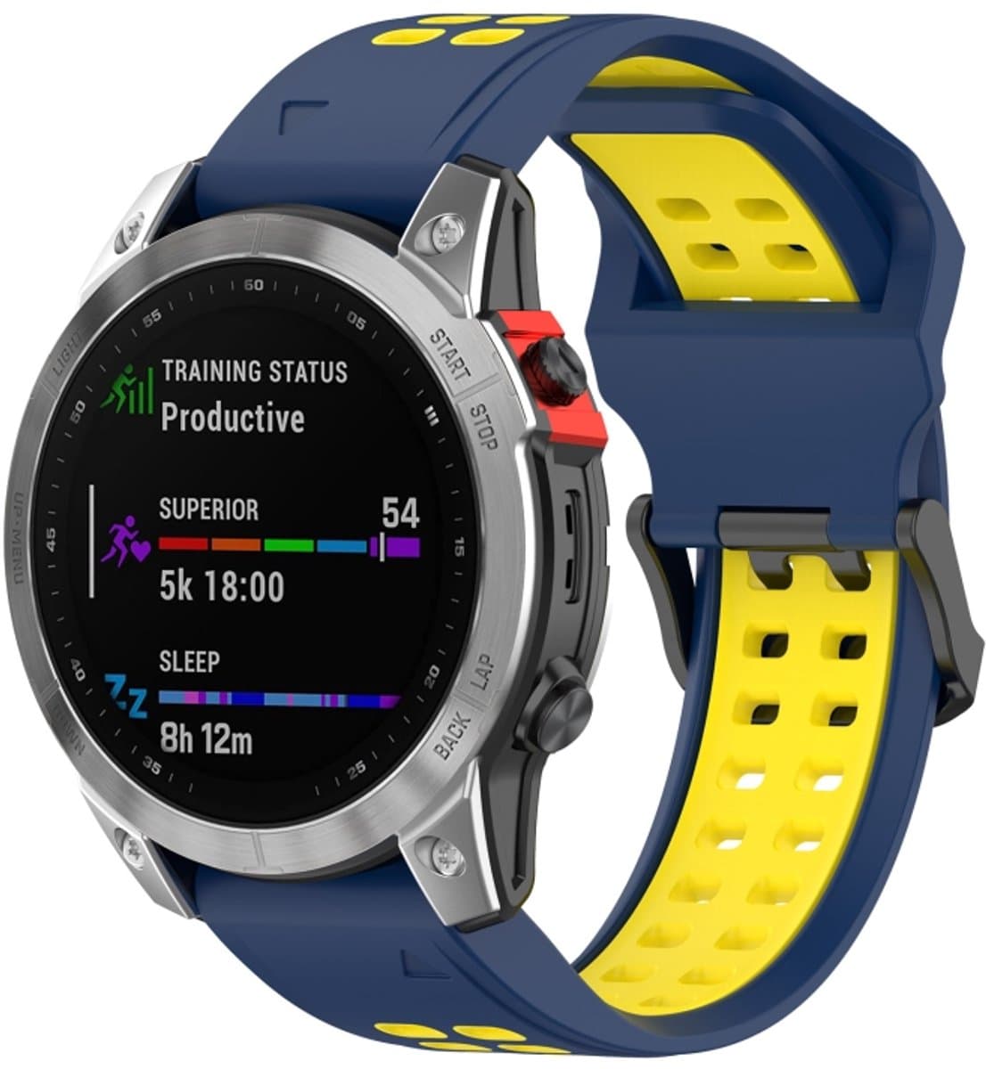 Voor Garmin Enduro/Coros Vertix 2 26mm Quick Release dubbele rij siliconen horlogeband (blauw geel)