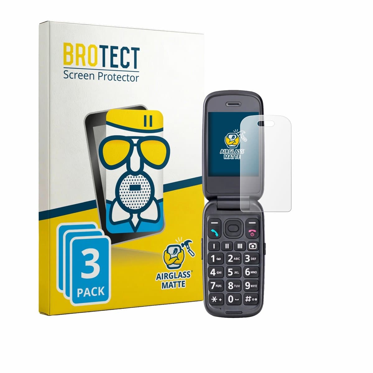 BROTECT - Screenprotector voor Panasonic KX-TU550 - Folie Beschermfolie Beschermglas matte 3 Stuks