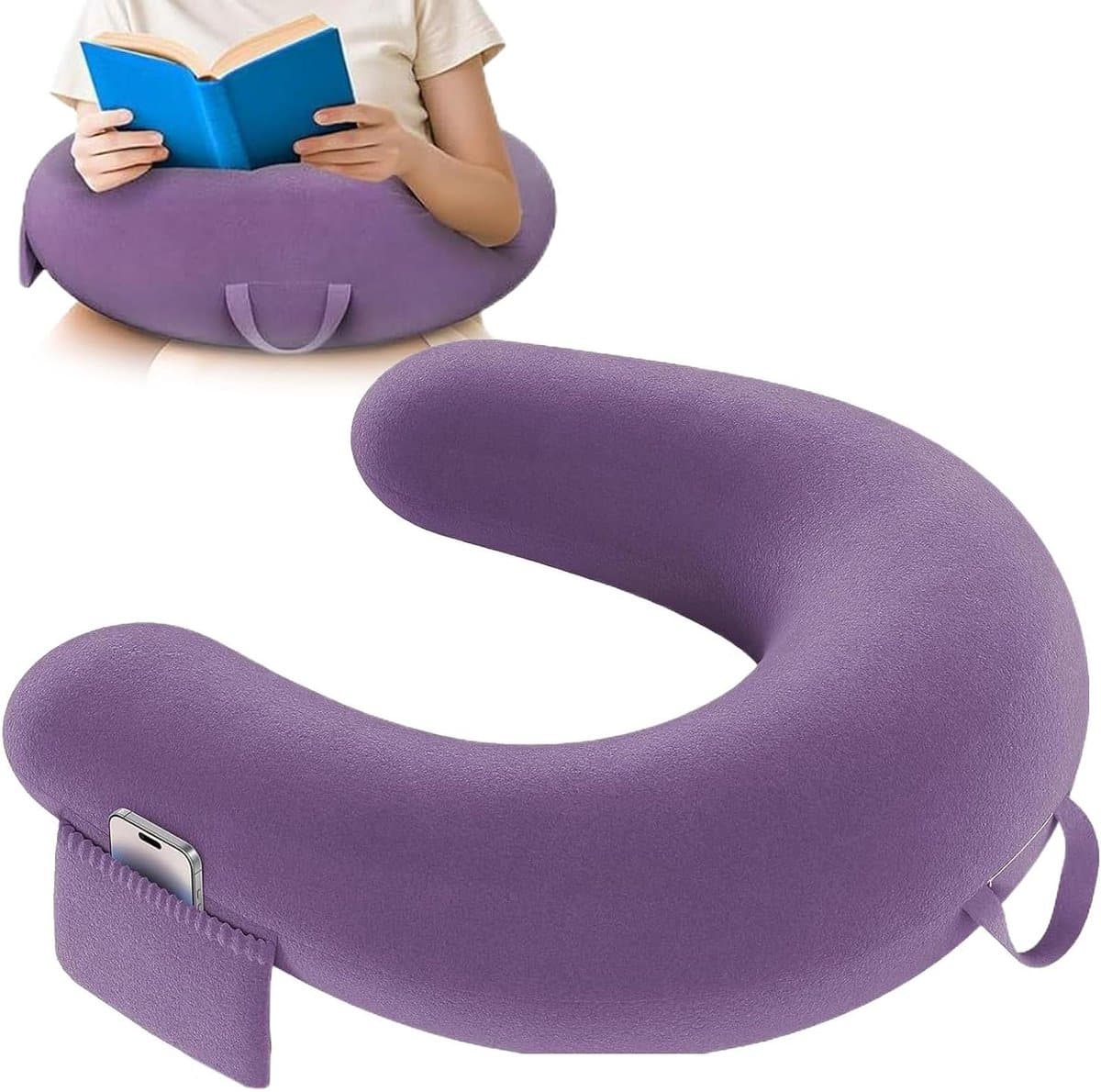 Leeskussen Armsteun - Leeskussen Bed - Comfortabel Lezen - Ergonomische Steun - 40x34x10cm - Paars