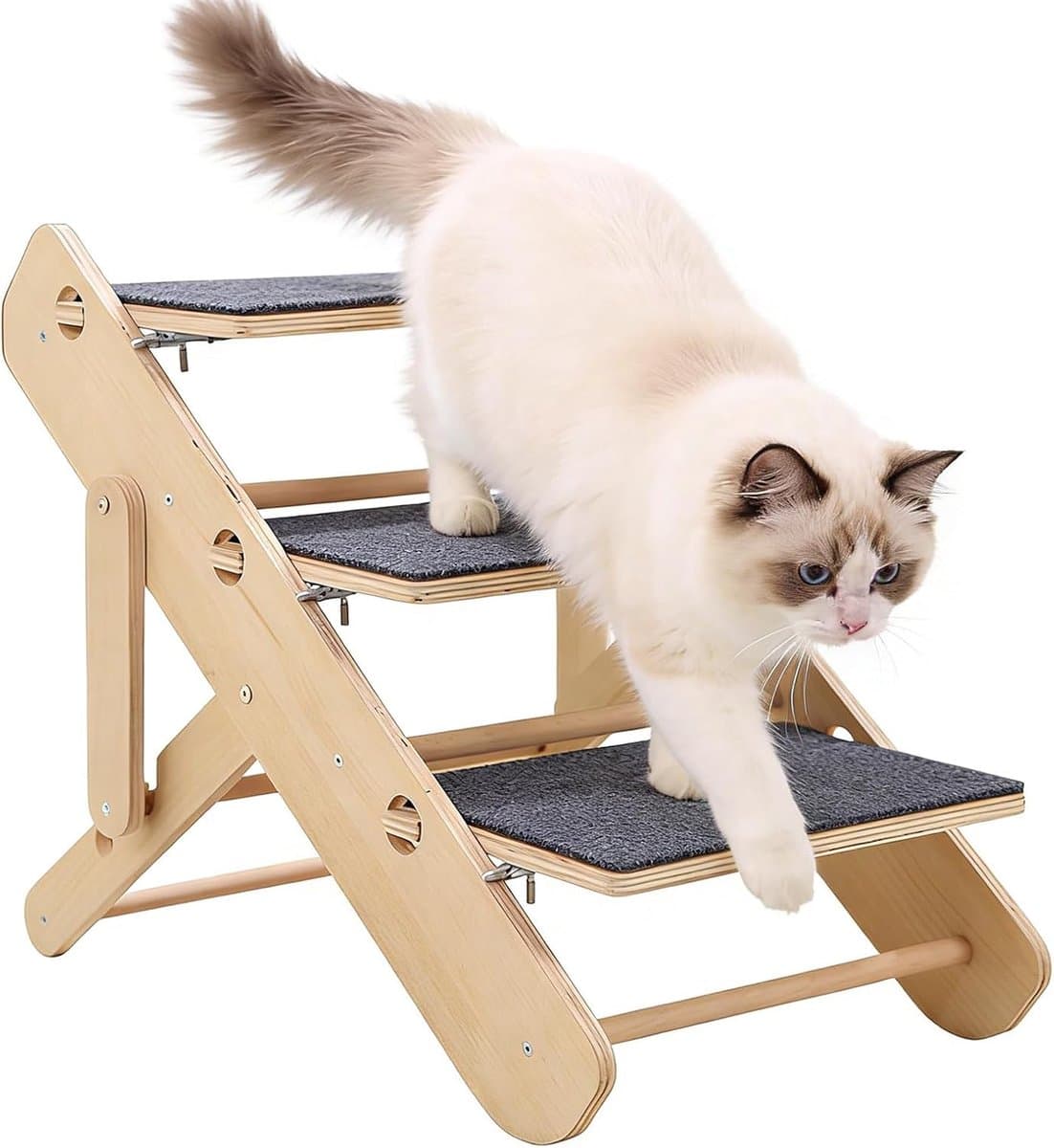 Hondentreden voor Bed - Honden trapjes - Huisdieren Hulp - Antislip Vilten Hoes - 57 x 19 x 7 cm