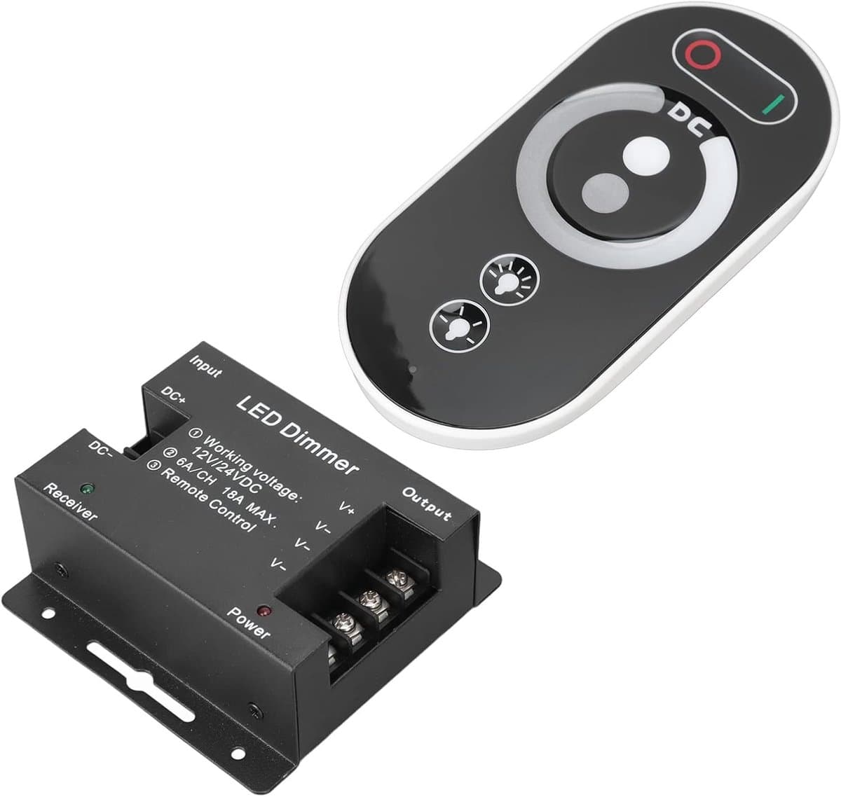 Thijox - Draadloze LED Dimmer met Afstandsbediening - 12V/24V RF Touch LED Lichtcontroller voor LED Striplicht, Perfect voor Feest, Tuin, en Keuken Ve