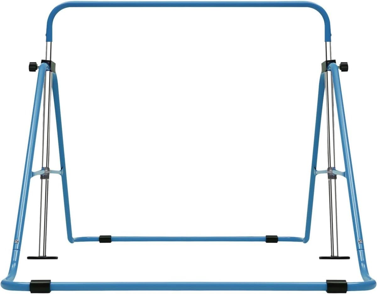 Gymnastiek Stang Kinderen - Turnstang Gymnastiekrek - Thuis Trainen - Inklapbaar Hoogte Verstelbaar - 131 cm Hoog - Blauw