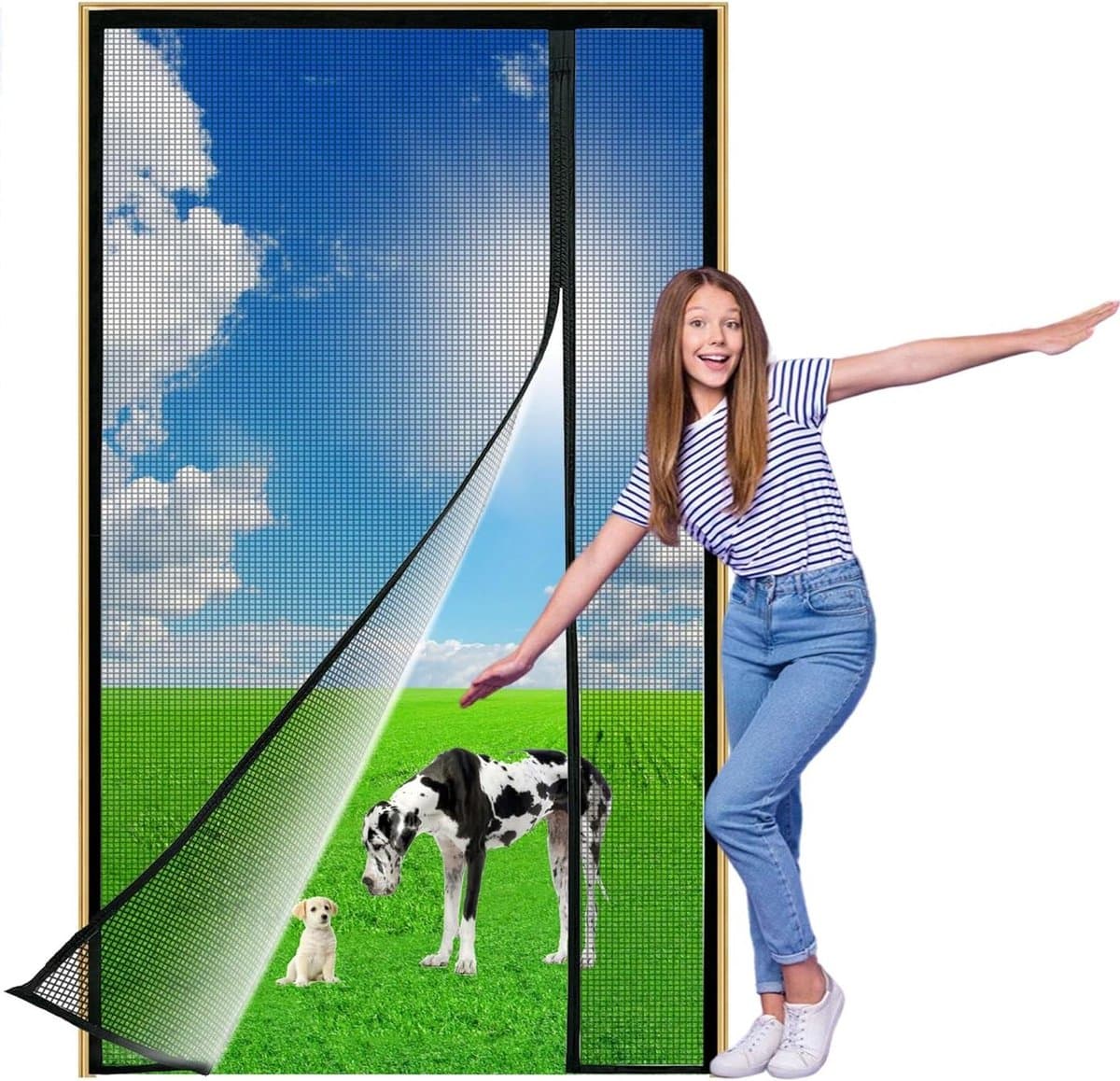 Magnetische Hor - Vliegendeur Gordijn - Insecten Buiten Houden - Extra Sterke Magneten - 200x210cm - Zwart