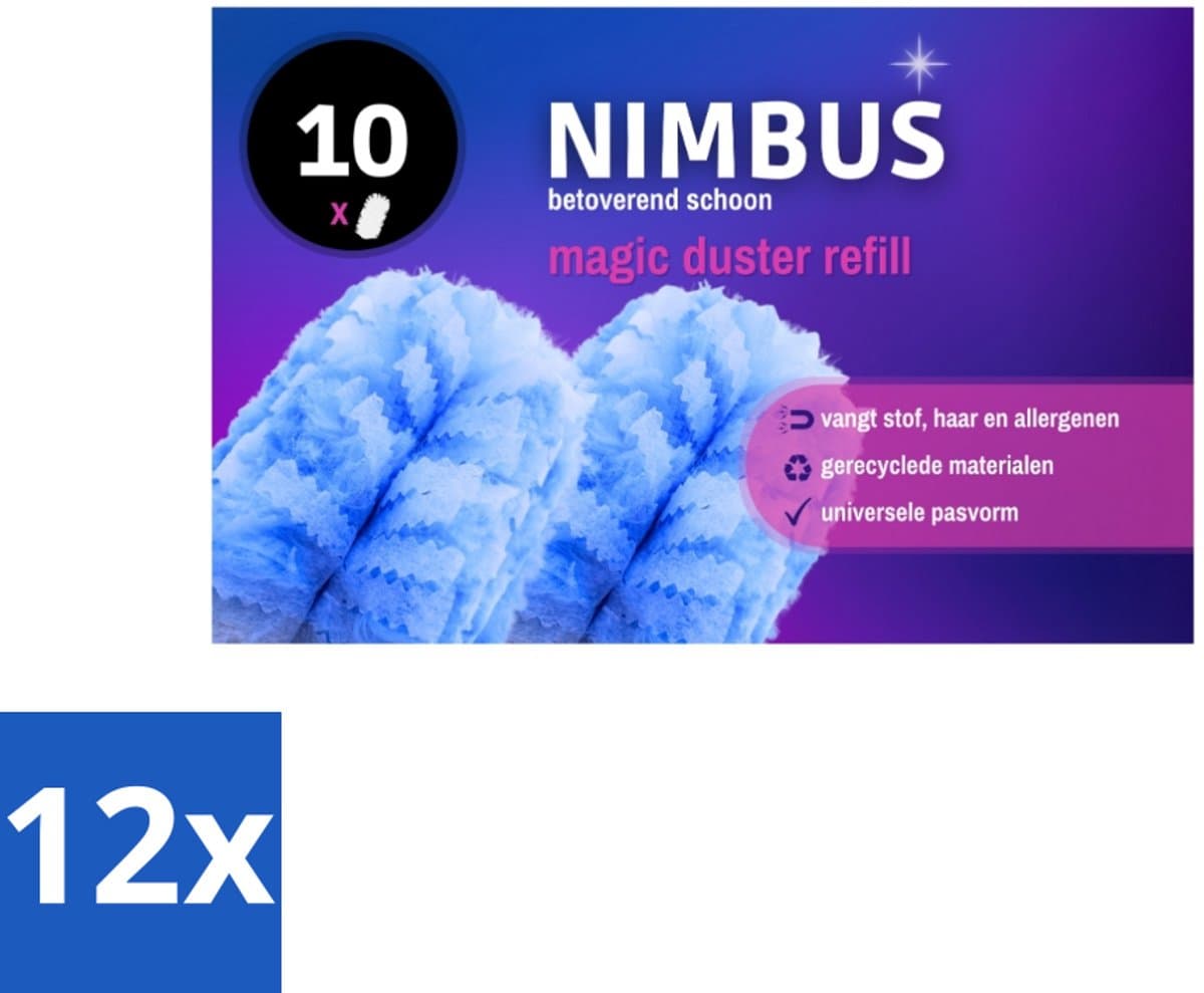 12 x NIMBUS Magic Duster Refill 10 stuks per verpakking - Stofdoekje - Stofdoek - Duster - Stof - Haren Verwijderen