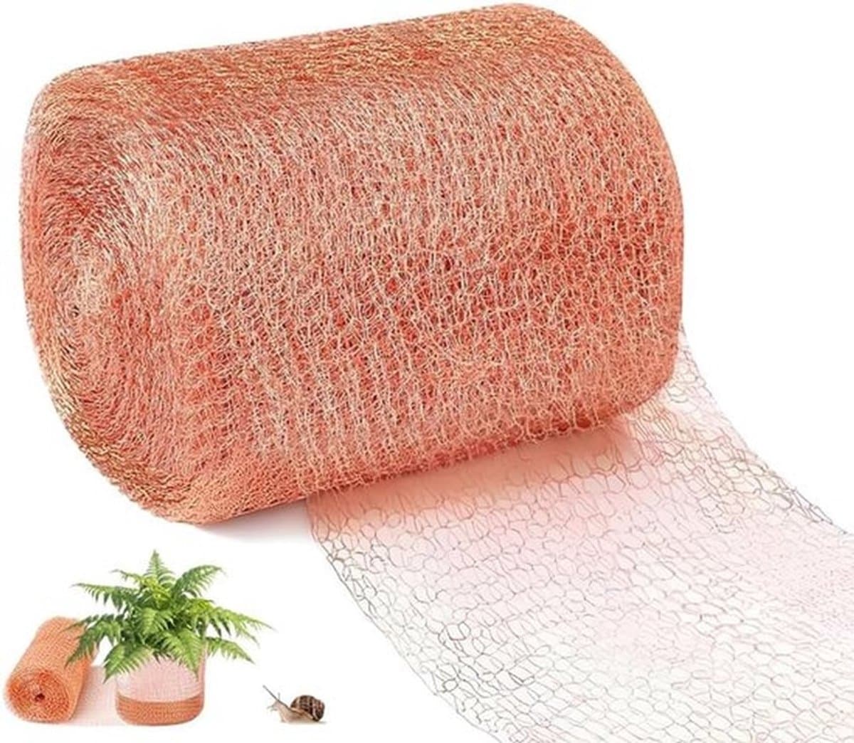 Koperen net tegen slakken, 5 inch x 29.5 inch, slakkenbescherming, verhoogde bedden, dubbele laag koperen gaas met gecodeerde mesh, gaten vullen, zaailingenbescherming, muizenval