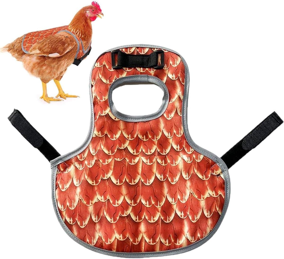 Kippenharnas - Kip Vest - Vogel Bescherming - Waterdicht Oxford Stof - 315 x 24 cm - Oranje