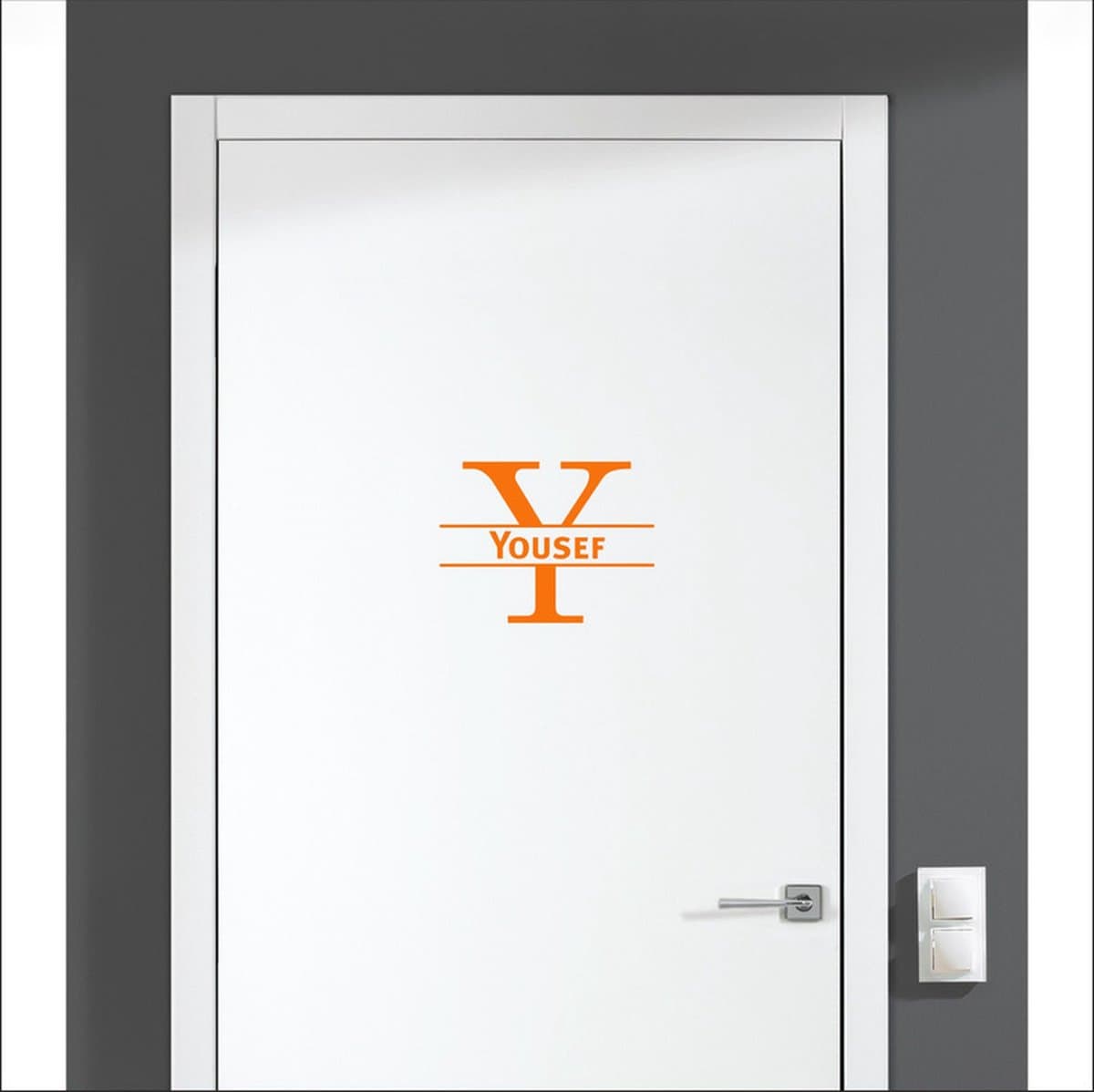 Deursticker Met Naam - Yousef - Oranje