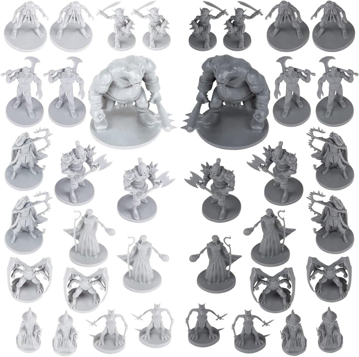 38 Fantasy Tabletop RPG Miniatuurfiguren - 28mm Ongeverfd voor Dungeons and Dragons & Pathfinder