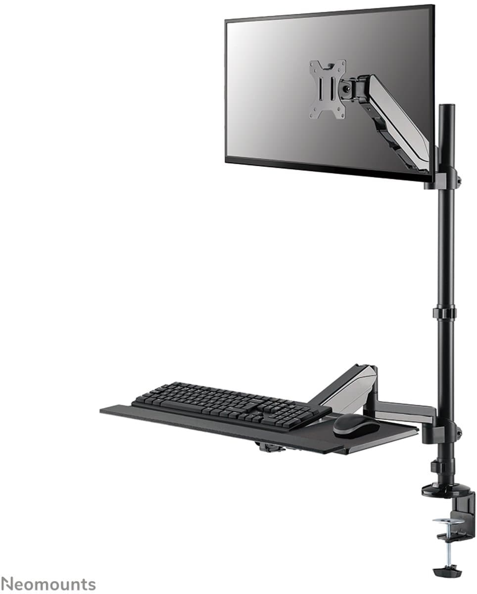 Neomounts DS90-325BL1 Zit-sta werkstation bureau 1 scherm - 17-32" - 1-9 kg (curved 6 kg) - gasveer - zwart