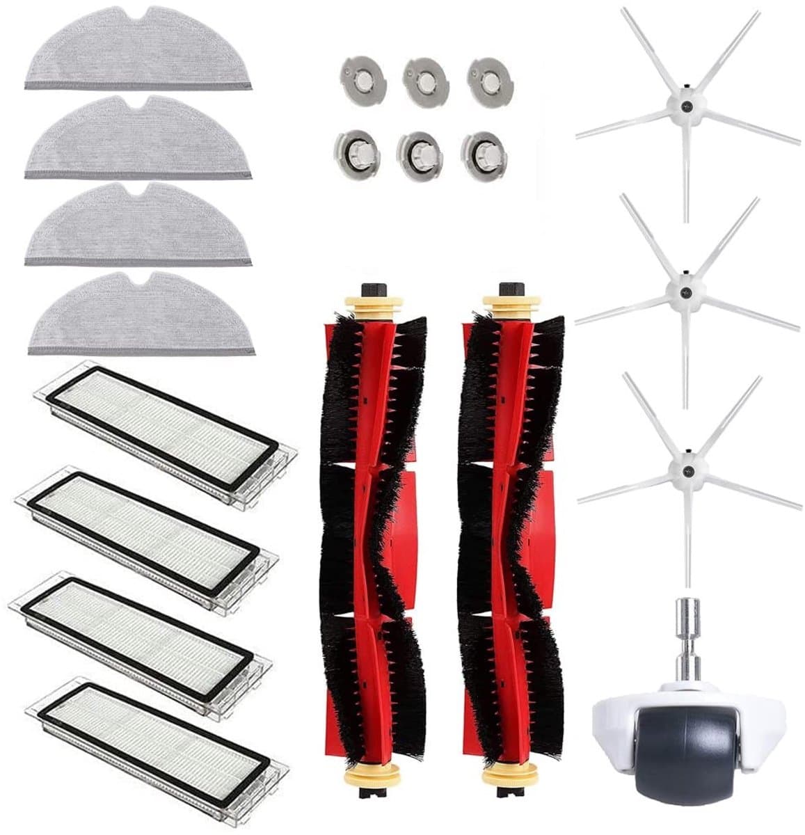 Allecto - Stofzuigeronderdelen - Set voor Xiaomi Roborock - Complete set met filters en borstels - Geschikt voor S5 Max S6 maxV - Inclusief extra a...