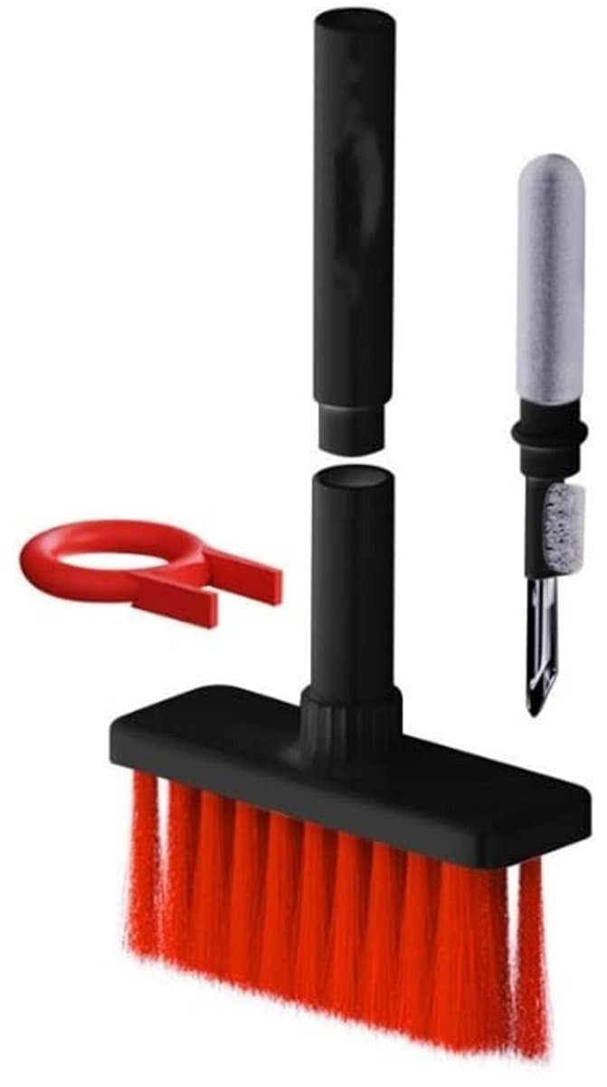 Dailygoody - 5-in-1 Multifunctionele Computer Cleaning Tool Kit - Keycap Puller - Zwart - Multi Brush - Voor PC Laptop Airpods Pro Camera Lens Keyboar...