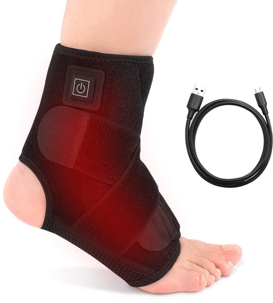 Dailygoody - Enkelsupport - Ondersteuning bij blessures - Verstelbaar - Zwart - Compressie en warmte - Ideaal voor sport - Geschikt voor volwassenen -...