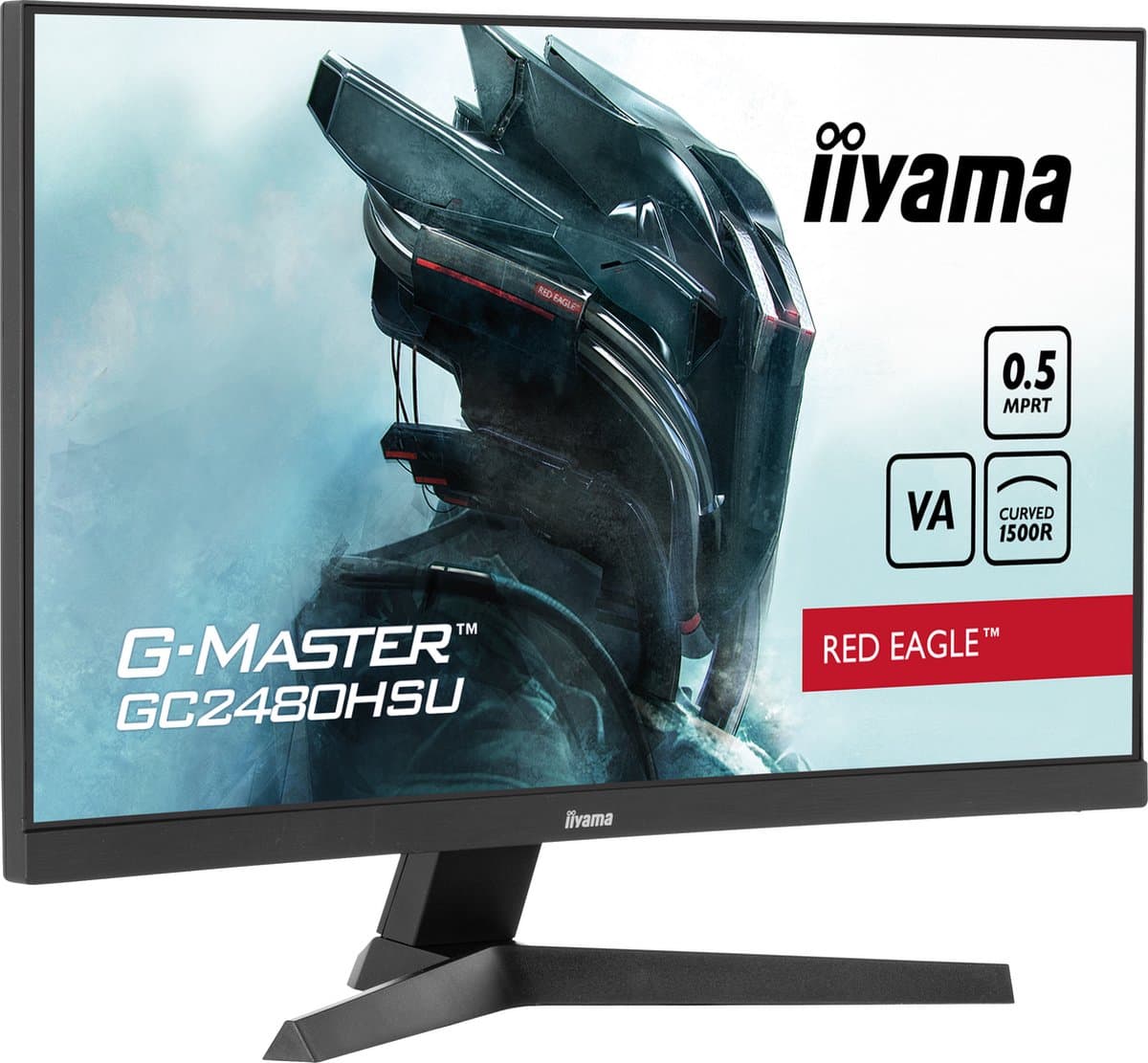 Iiyama G-MASTER GC2480HSU-B1 Red Eagle gebogen gaming monitor, 59,9 cm, 180 Hz, full hd, zwart.