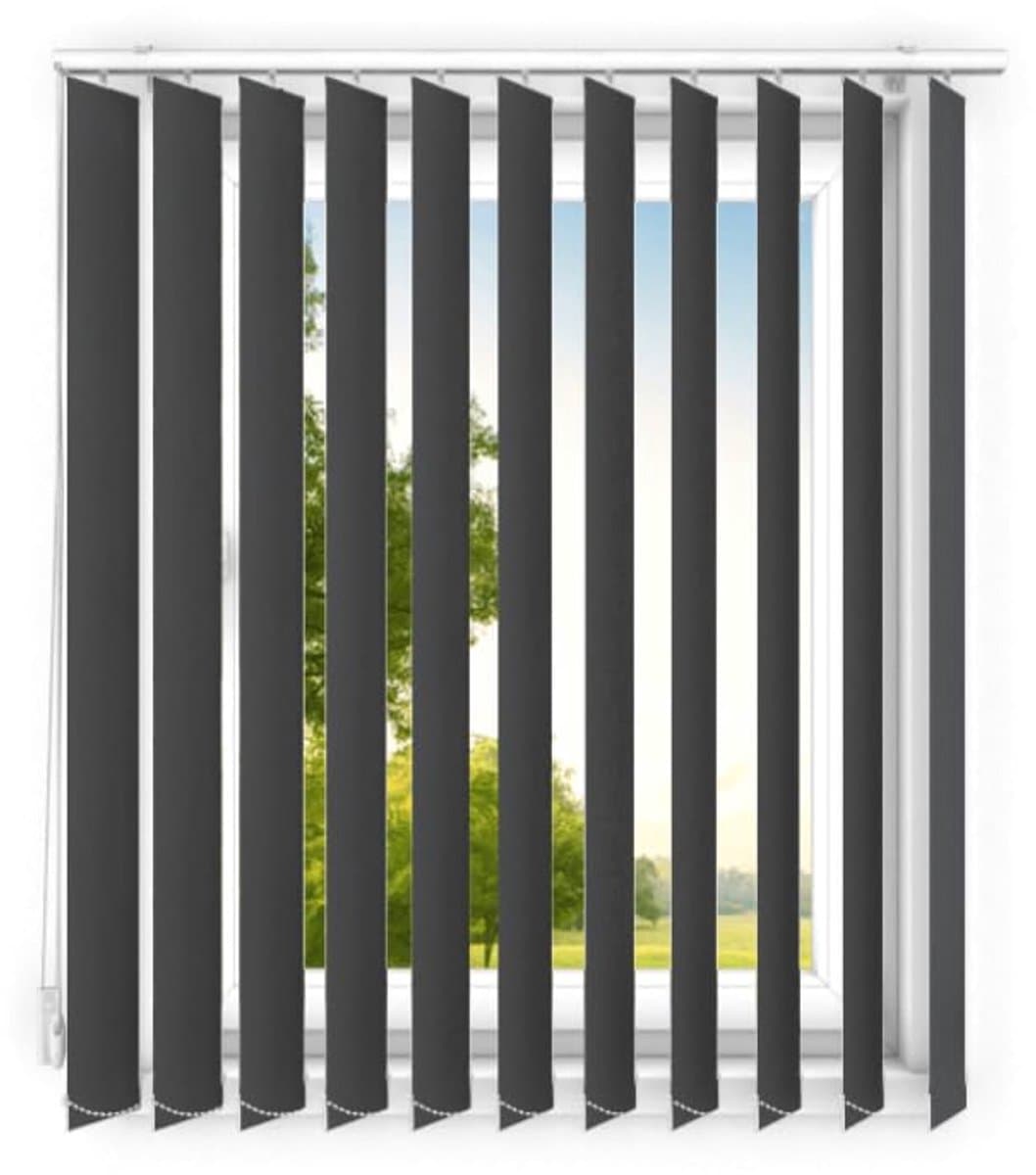 time4blinds - verticale lamellen - verduisterende lamellen voor kantoorwerkplekken en voor thuis - Slaapkamer Jaloezieën - Keuken Jaloezieën - 130x190 cm - Grafiet