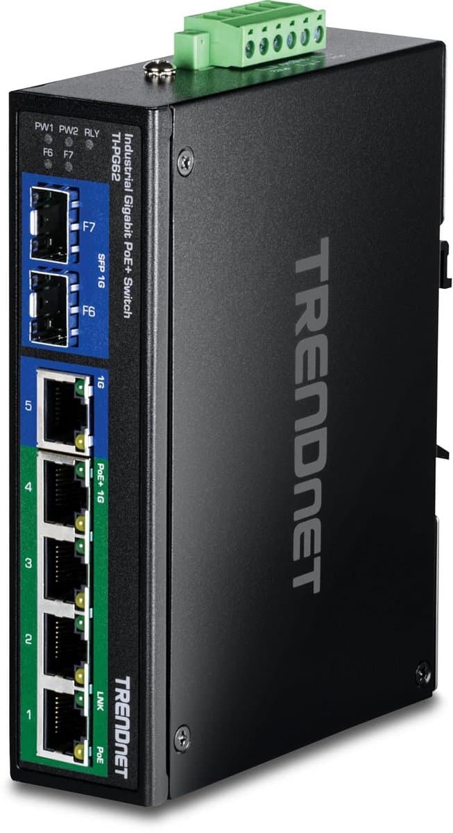 Geharde Industriële Gigabit Switch met 4 PoE+ Poorten en SFP Slot (120W)