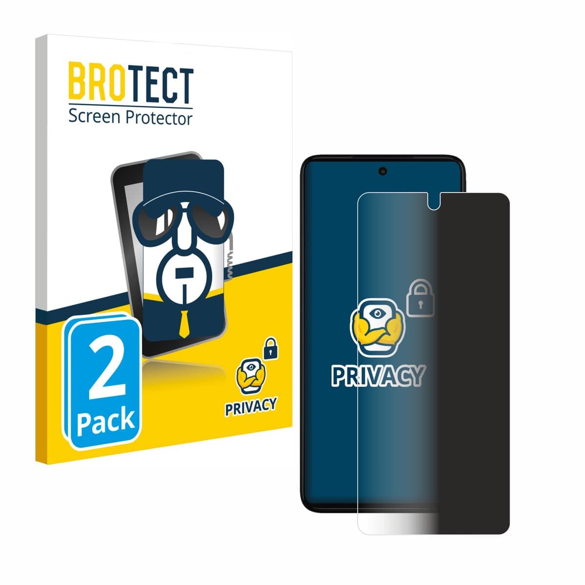 BROTECT - privacy screenprotector voor Motorola Moto G52 - Folie Beschermfolie Blauwlichtfilter 2 Stuks