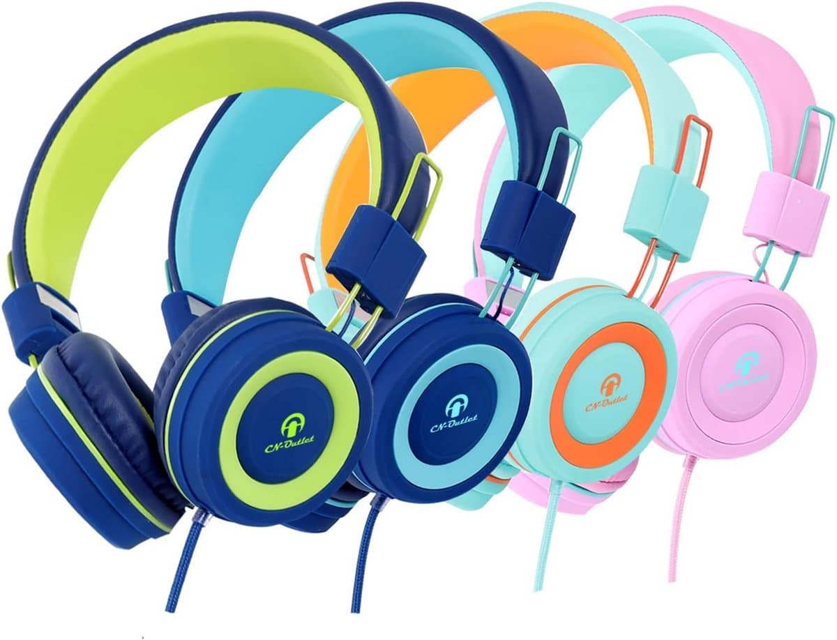 4-Pack Kinderkoptelefoon met Microfoon voor School en Thuisgebruik - Universele 3.5mm Aansluiting