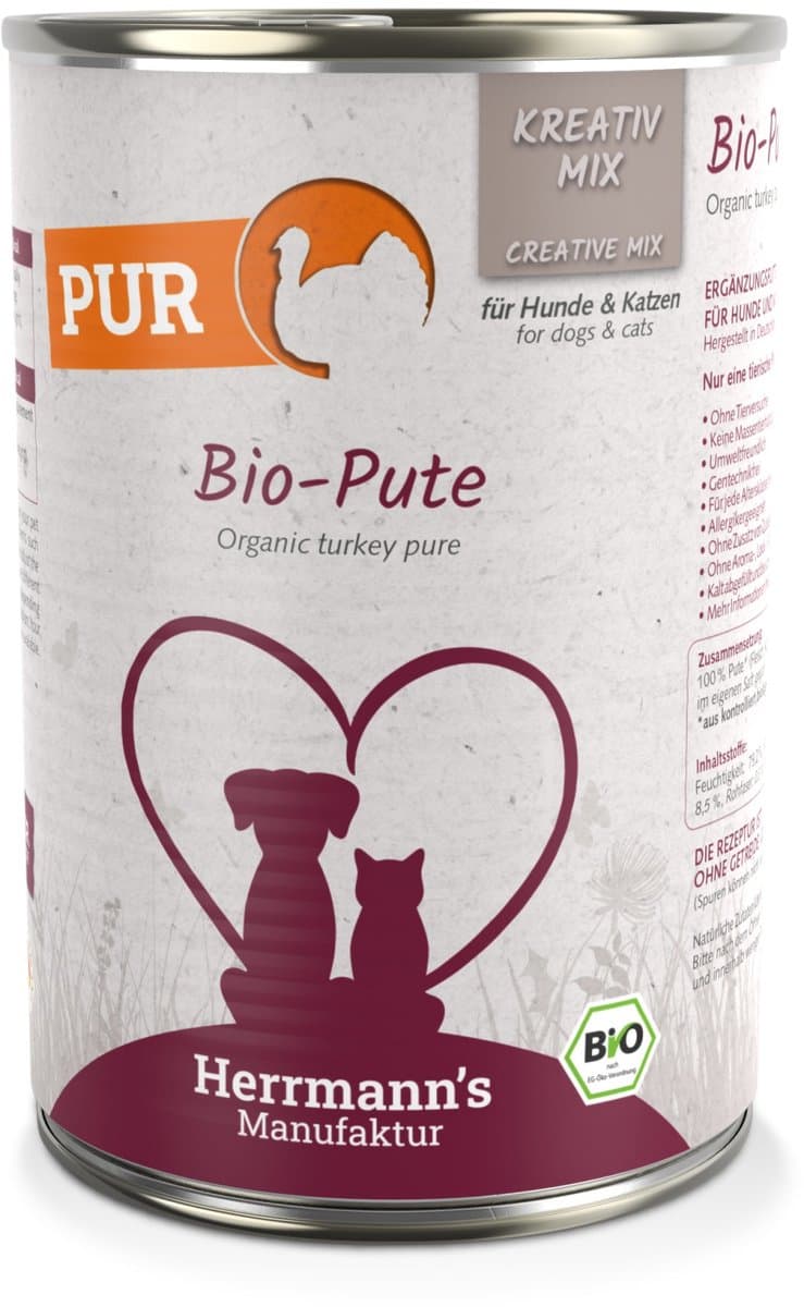 Herrmann's Bio Honden Blikvoeding - Pure Kalkoen - 400 g