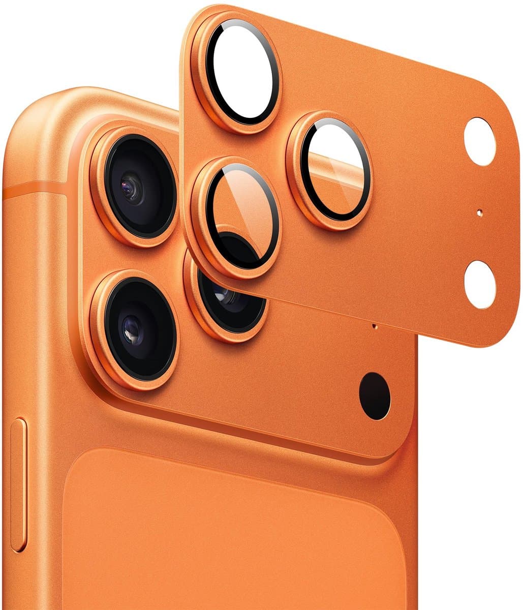 WiWU Camera Lens Protector geschikt voor iPhone 17 Pro - 9H Gehard Glas & Aluminium - Camera Bescherming - Oranje