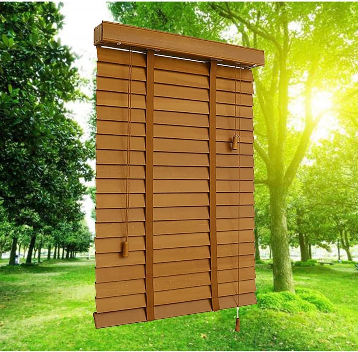 Houten Jaloezieën - Horizontale Blinds - Privacy Creëren - Natuurlijk Massief Hout - 50mm Latbreedte