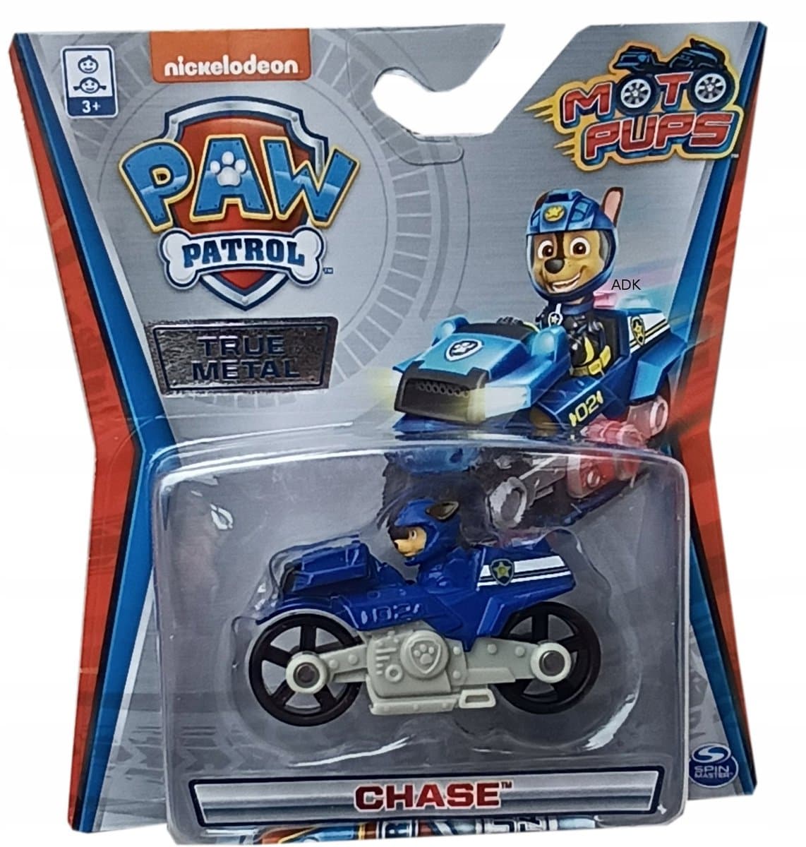 Psi Patrol Chase Moto Pups metalen voertuig met figuur - Spin Master
