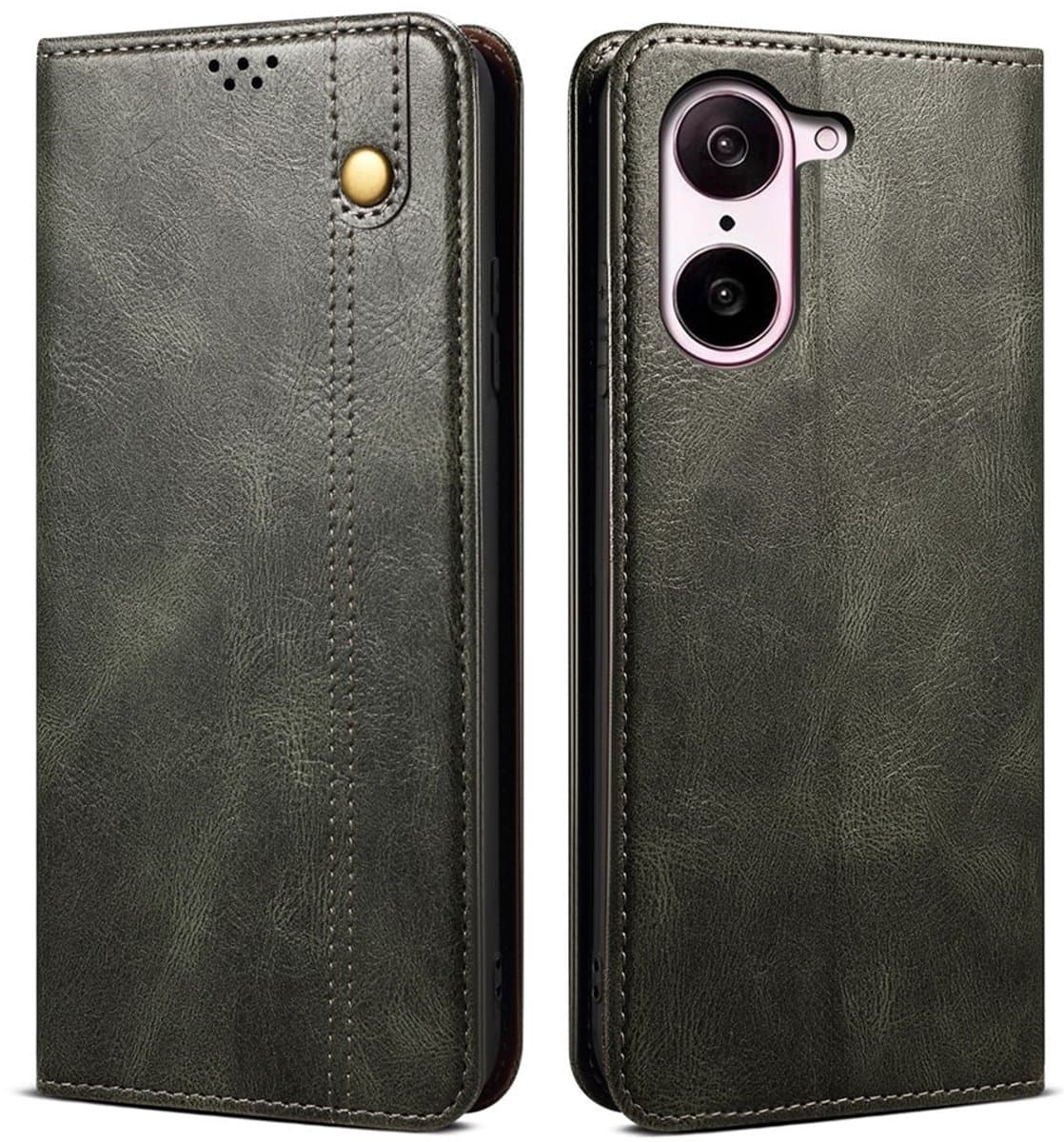 Coverup Hoesje - Geschikt voor OnePlus Nord CE5 Hoesje - Coverup Premium Classic Book Case - Groen