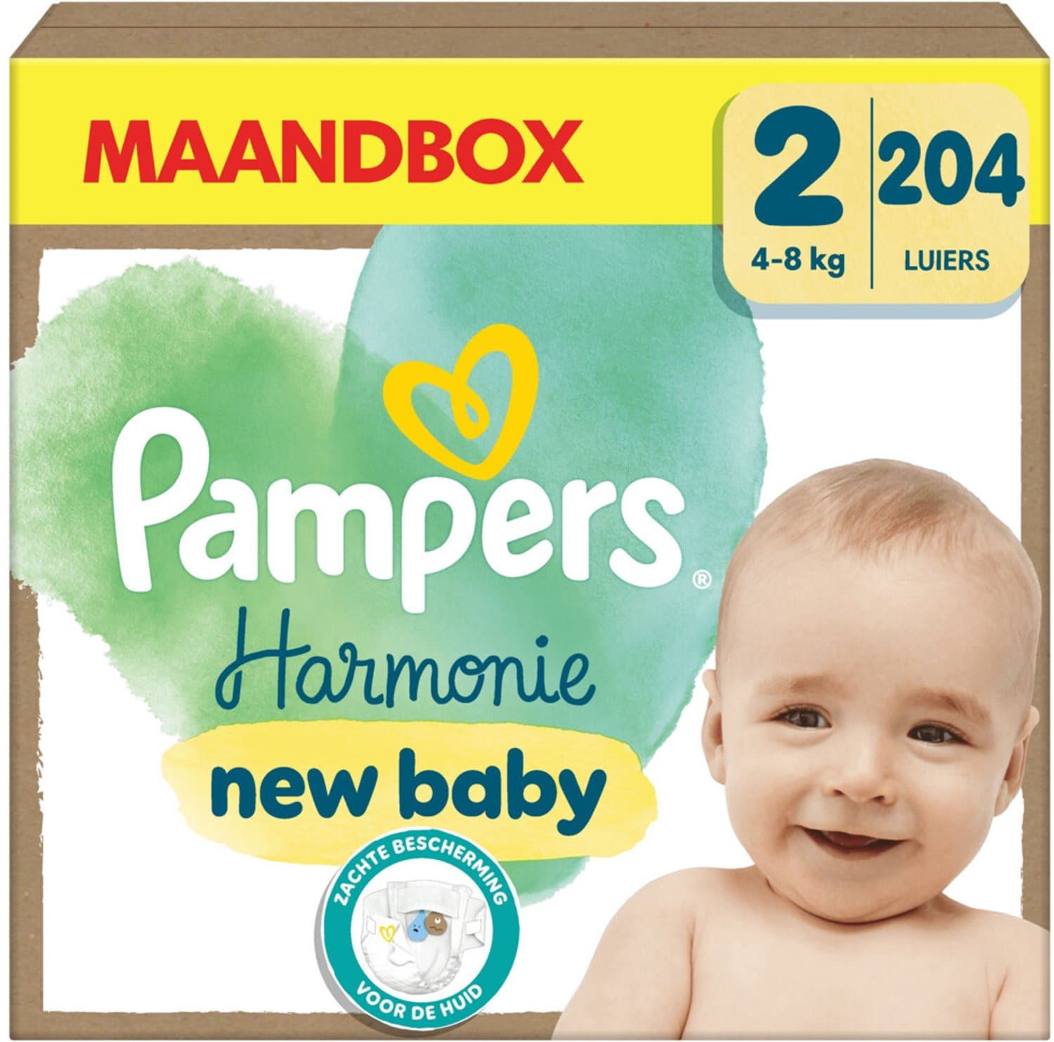 Pampers Harmonie Luiers Maat 2– Maandbox 204 Luiers