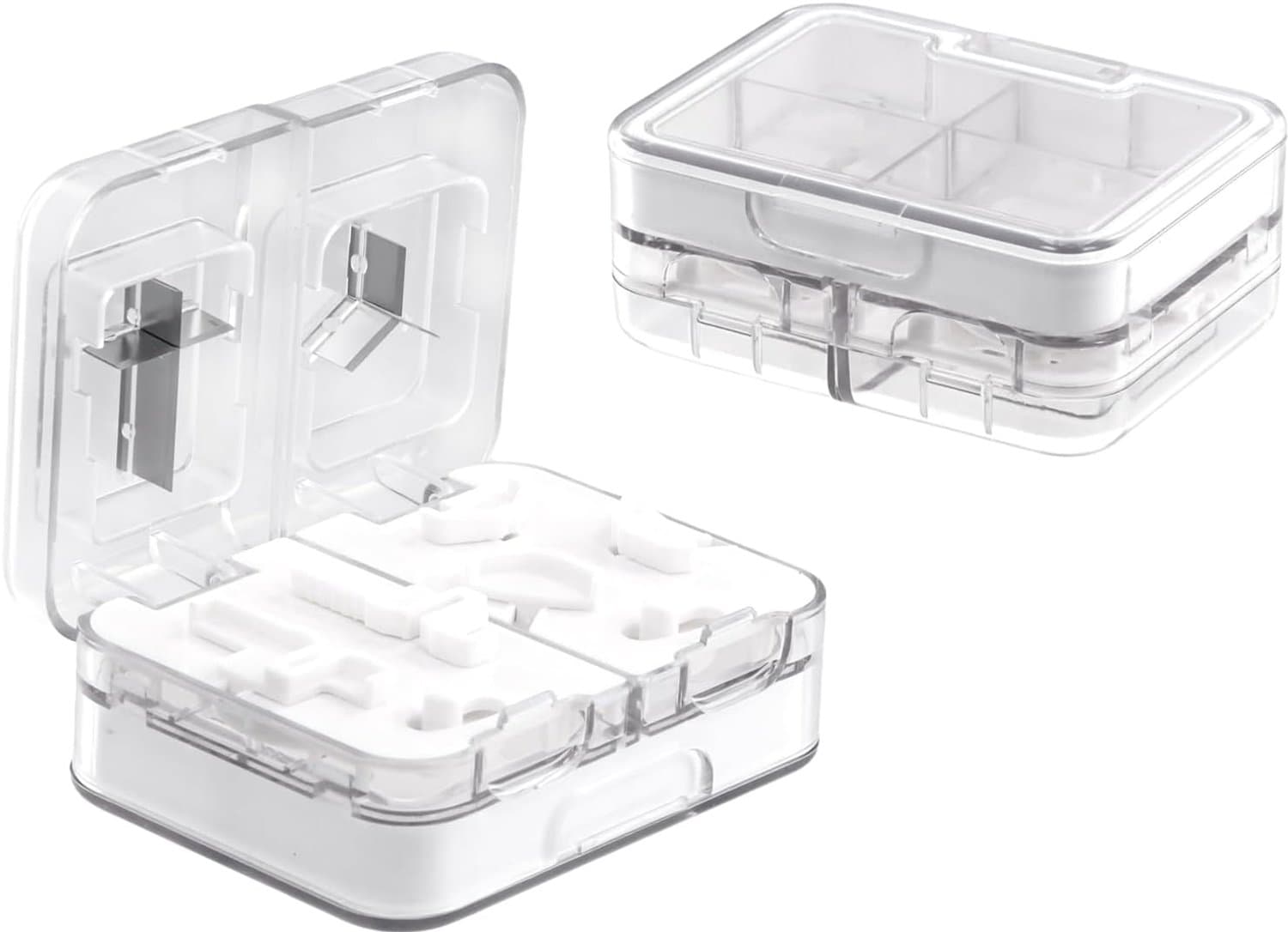 Pillensnijder met opbergvak, precisie-tabletsnijder, 1/2, 1/3, 1/4 snede, pillensnijder voor kleine en grote tabletten, tabletten voor reizen en dagelijks gebruik, wit
